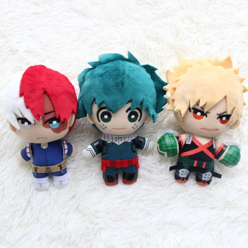 MHA Deku Plushie Todoroki Plushie Bakugou Plushies Plush Toy Stuffed Doll 15Cm (Red, One Size) image number 3