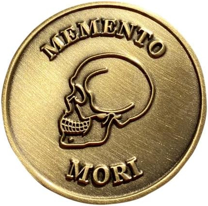 STOIC STORE UK Memento Mori Coin, Momento Mori Coin for Daily Stoic Practice, Marcus Aurelius Stoic Coin, Brass EDC Challenge Coin Stoic Medallion Bronze Plating, Memento Mori Medallion Stoic Coins image number 3