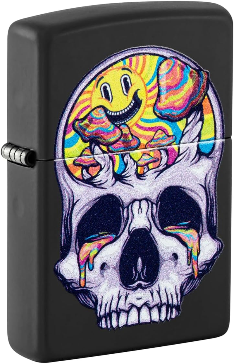 Zippo Skull Moon Design Windproof Lighter, Black Matte