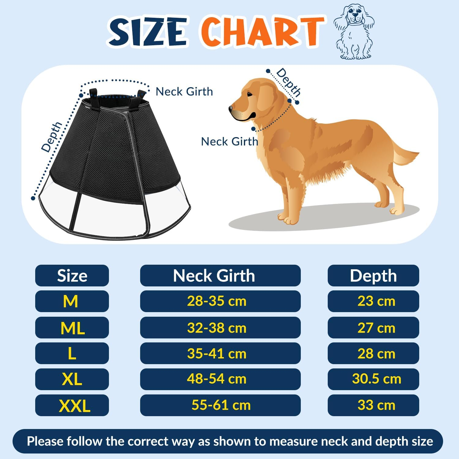 Slowton Soft Dog Cone Collar, Comfy Dog Recovery Collar after Surgery with Reflective Strips, Adjustable E Collar to Prevent Licking Biting, Breathable Elizabethan Collar for Small Medium Large Dogs image number 2