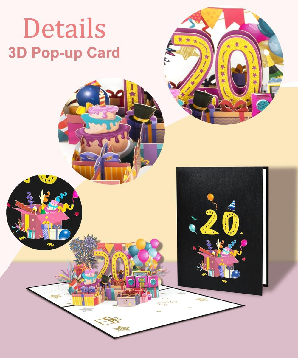 Magic Ants Birthday Card Pop up Card with Envelope for Women Men Girlfriend Friends Family (20) image number 4