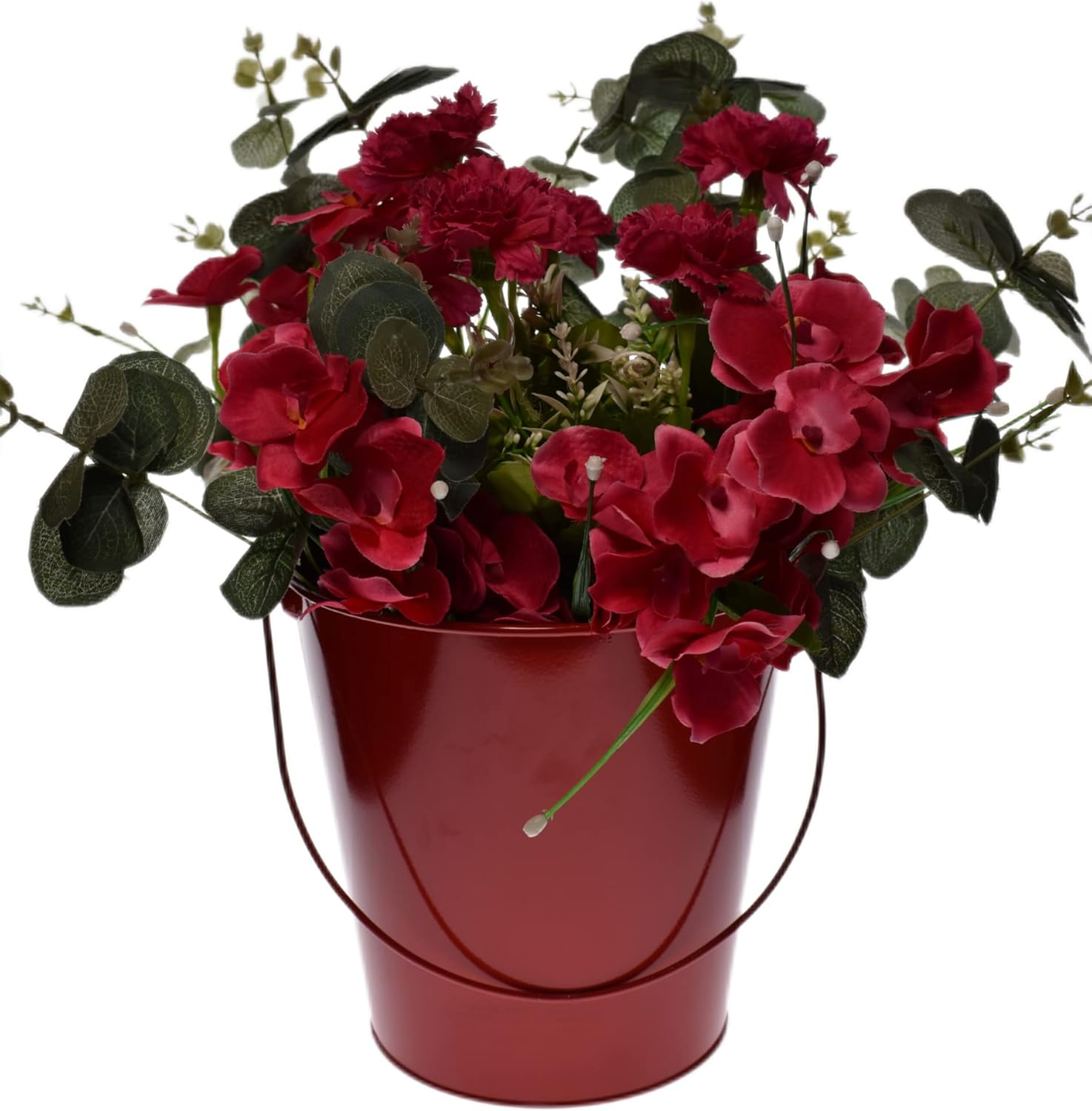 Colored Metal Buckets with Handle, 6 Pack 5.91 Inch Galvanized Iron Pail Bucket for Kids,Classroom,Crafts,And Party Favors (Red) image number 2