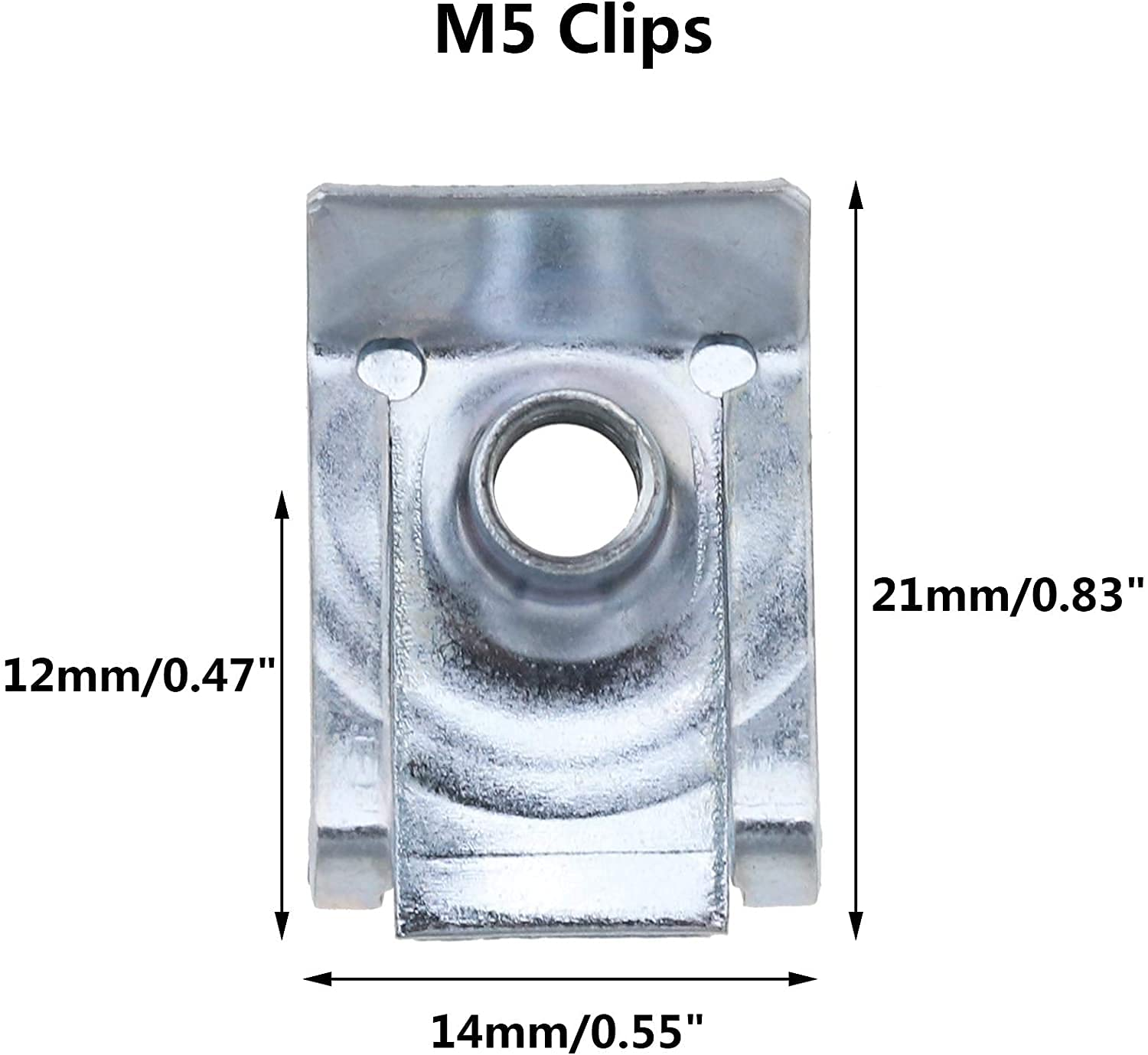 80 Pcs Thread Clip Nut Set U-Shaped Nut M4 M5 M6 M8 for Automobile Motorcycle Interior Trim Set