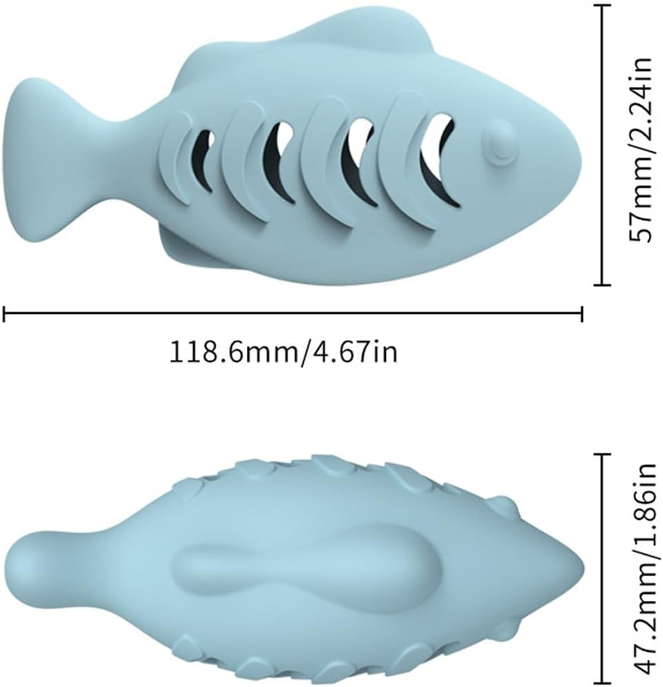 AIMALL Interactive Cat Toy Fish &ndash; Durable Leaky Food Dispenser for Fun Pet Play, Chew Toy with Treat Feeder, Engaging Puzzle for Cats - Green image number 2