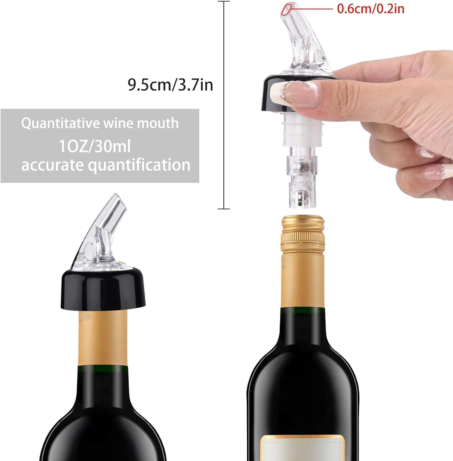8 Pack Automatic Measured Bottle Pourer 30Ml/1Oz, Measured Wine Pourer Liquor Pour Spout for Liquor Bottles Alcohol Wine Bottles image number 1