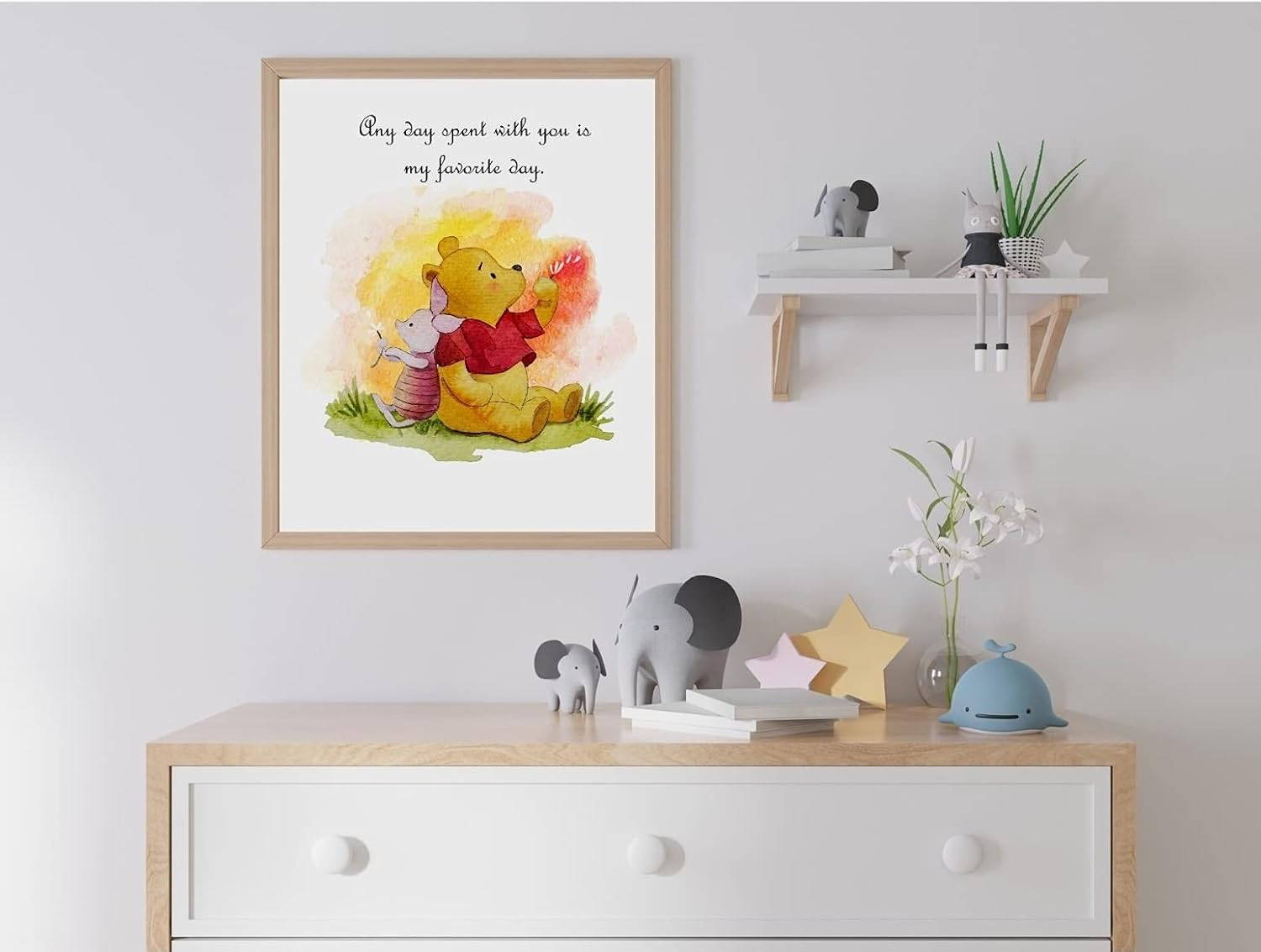 Tinymollo Winnie the Pooh Wall Decor &ndash; Unframed Set of 6 Prints, 8X10 Inch, Hand Painted Nursery Wall Decor for Boys and Girls, Kids, Baby&rsquo;S Nursery Decor Playroom Classic Pooh Bear Friends Piglet image number 4