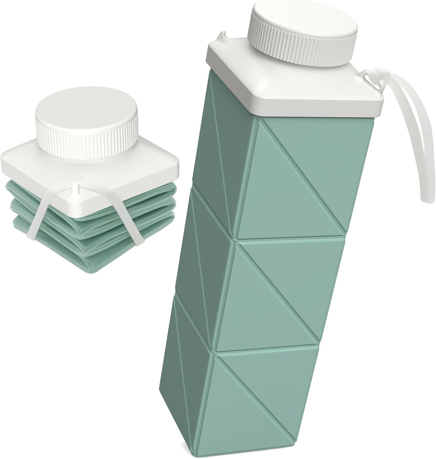 Collapsible Water Bottles 720Ml, Foldable Portable Water Bottle, Lightweight Reusable Leakproof for Travel Camping Hiking Cycling Yoga Sports Outdoor School Office Gym, 1 Pack, Green image number 3