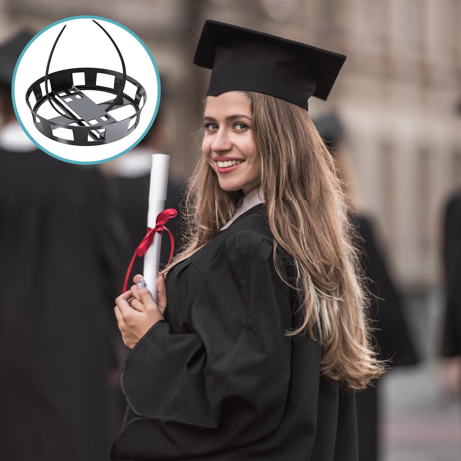Graduation Cap Headband Grad Cap Headband Insert Secures Your Graduation Cap and Hairstyle Upgrade inside Graduation Cap Unisex Black