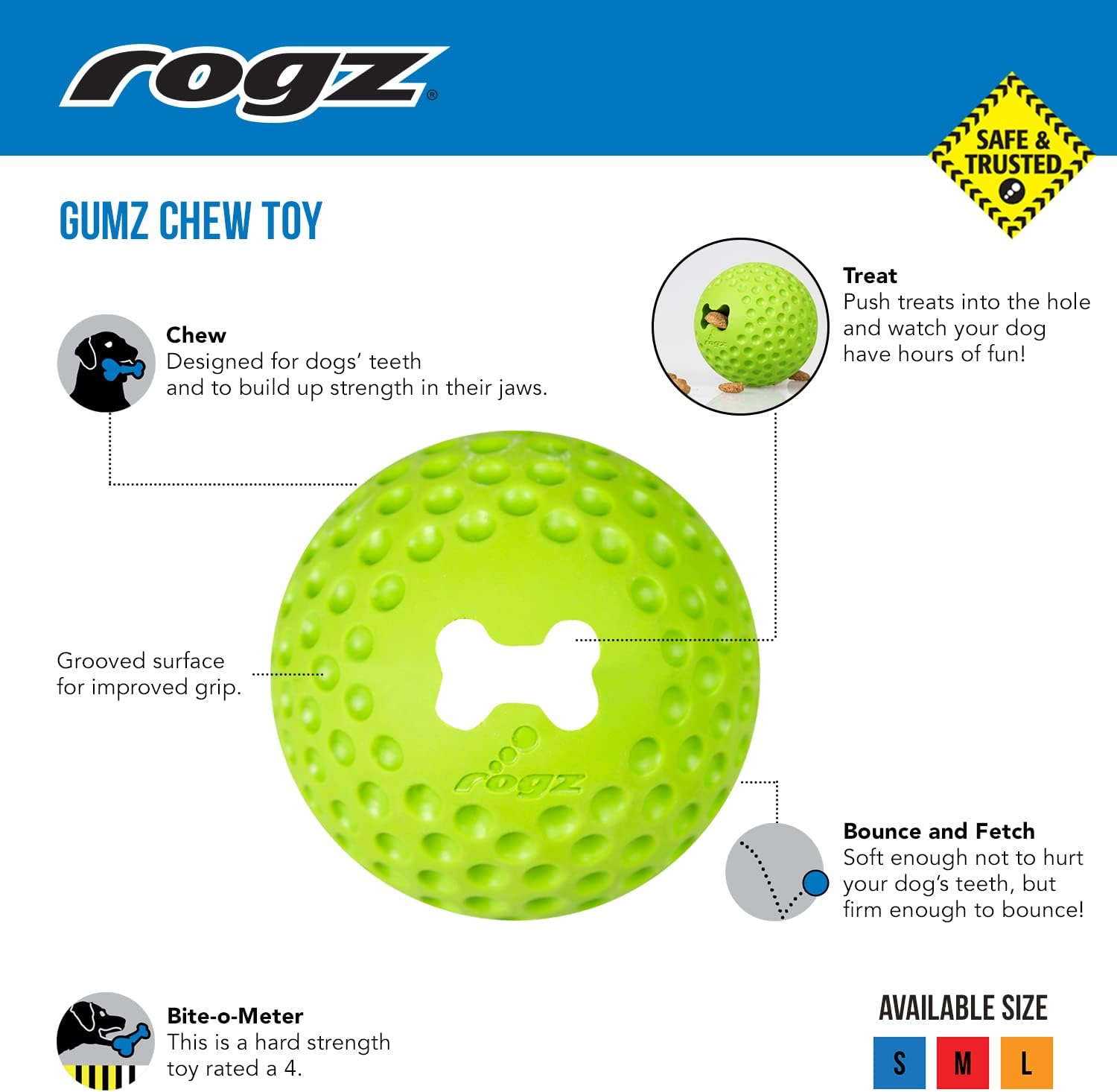Rogz Gumz Ball Lime, Medium image number 6