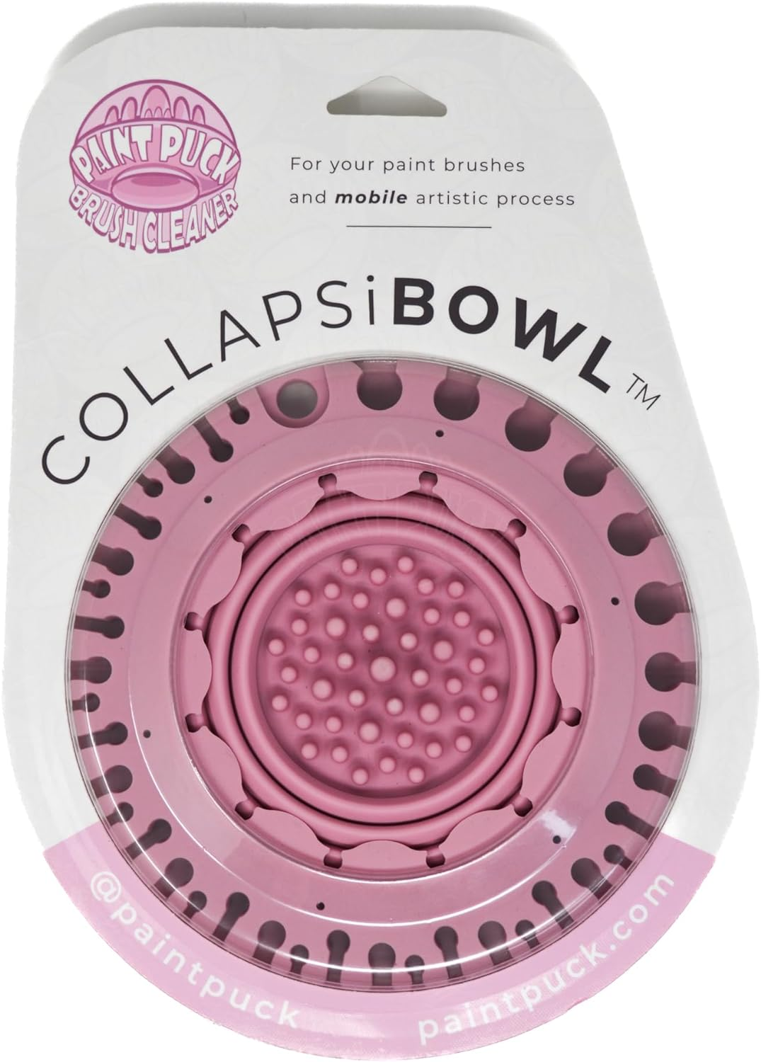 Collapsable Paint Brush Cleaner Rinse Cup (All-In-One) Fine Art, Studio, Classroom | Brushes Holder & Silicone Cleaning System for Acrylic, Watercolor, and Water-Based Mediums (Pink) image number 5