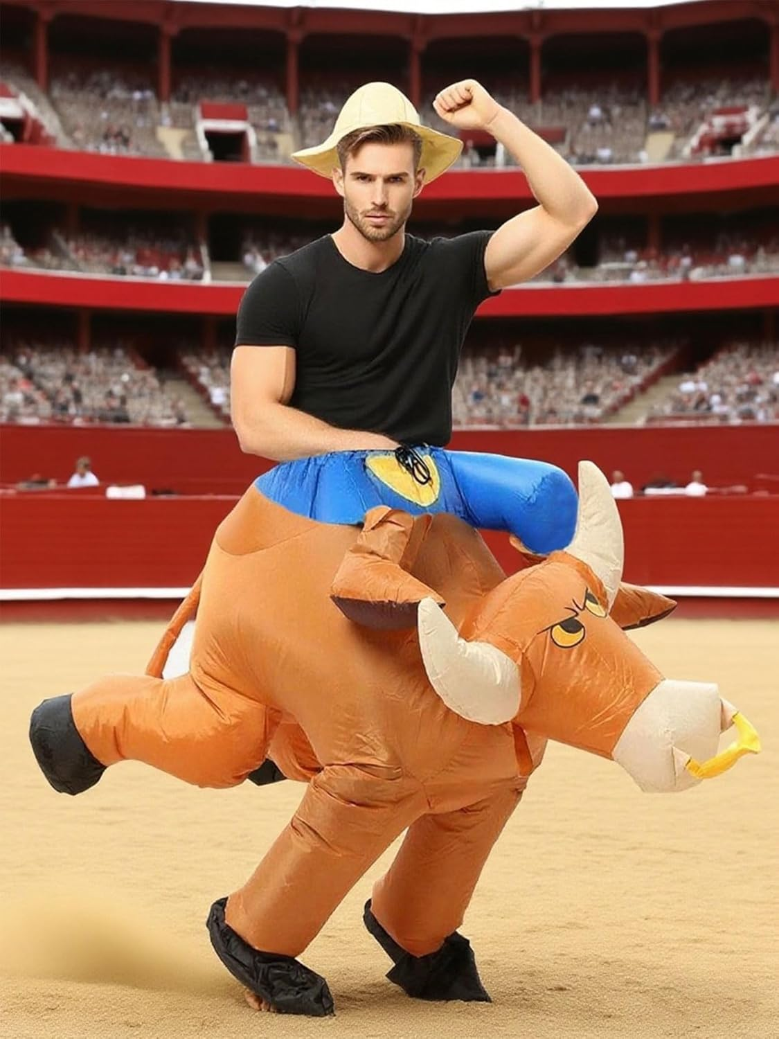 Inflatable Bull Riding Costume,Rodeo Rider Cosplay Costume,Bull Rider Blow up Suit image number 5
