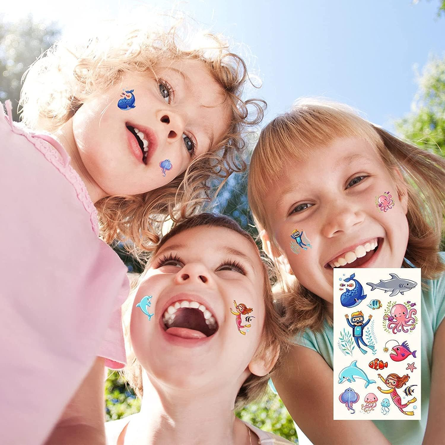 Animals, Insects, Sea Animals (350 PCS) Kids Waterproof Temporary Tattoos,Children'S Temporary Tattoo Toys,Boy Face Tattoo Stickers,Goody Bag Stuffers Party Bag Fillers image number 3