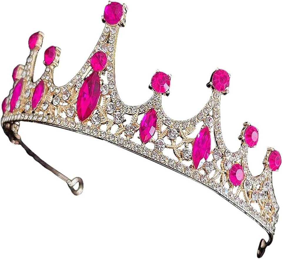 Girls Crystal Tiara Crown Silver Princess for Birthday Party Rhinestones Headbands Bride Wedding Headpieces for Girls(Sky Blue)