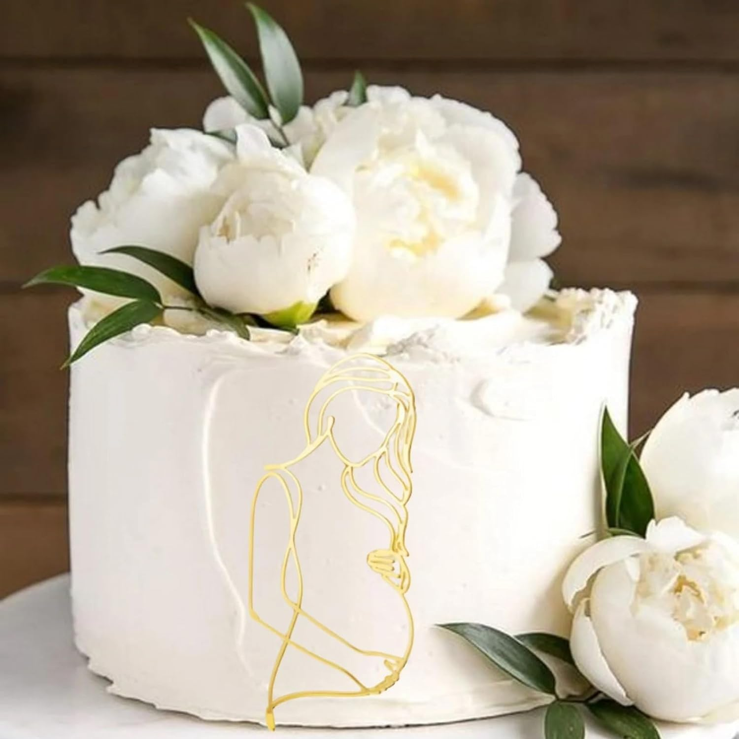 Pregnant Lady Baby Shower Cake Topper,Pregnancy Acrylic Baby Cake Charm for Gender Reveal Cake Decoration, Pregnancy Announcement/Wecome Baby Party Supplies(02)