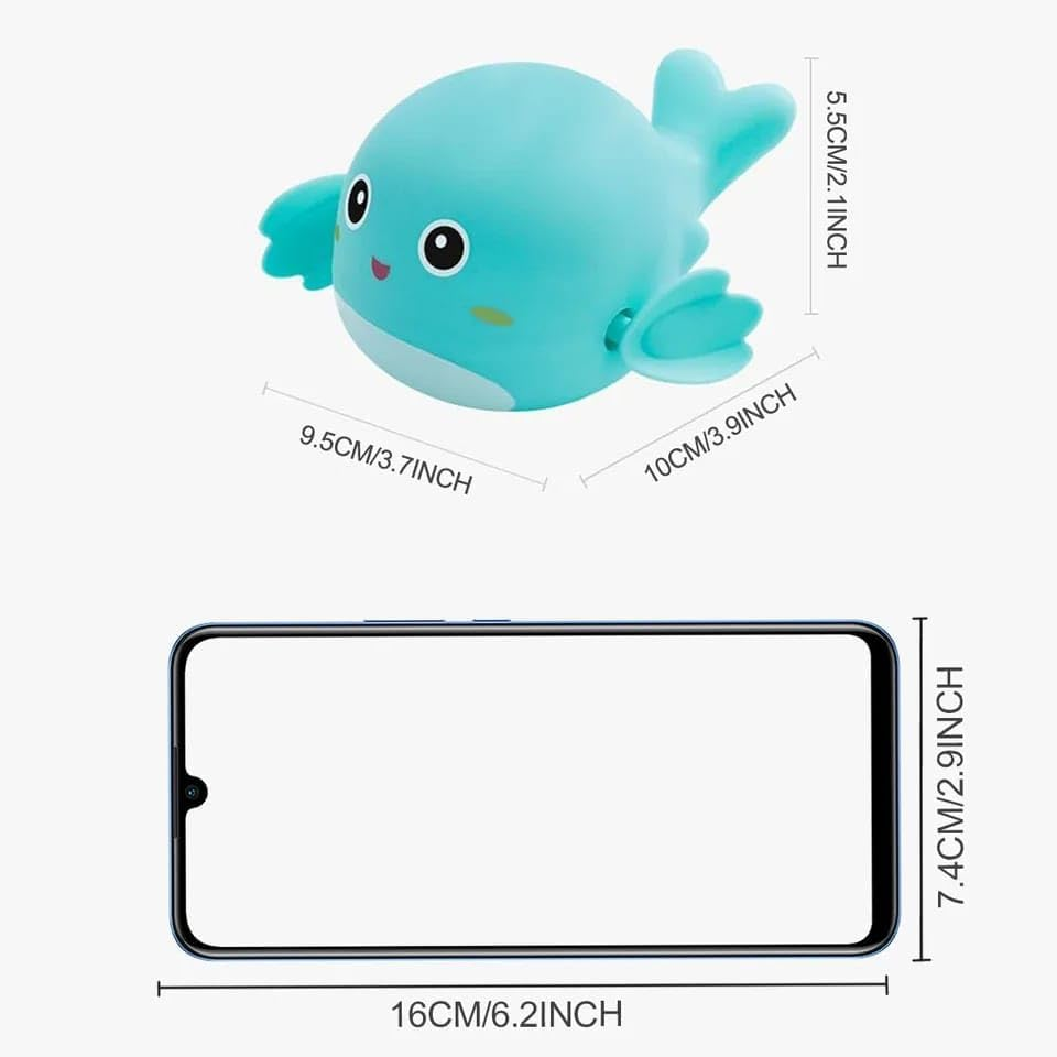 Bath Toys - 4 Pcs, Toddler Bath Toys for 3 4 5 Year Old, Kids Bath Toys, Monkey Sprinkler Water Toys, 3 Wind-Up Dolphin Bathtub Toys (1 Monkey with 3 Dolphin) image number 3