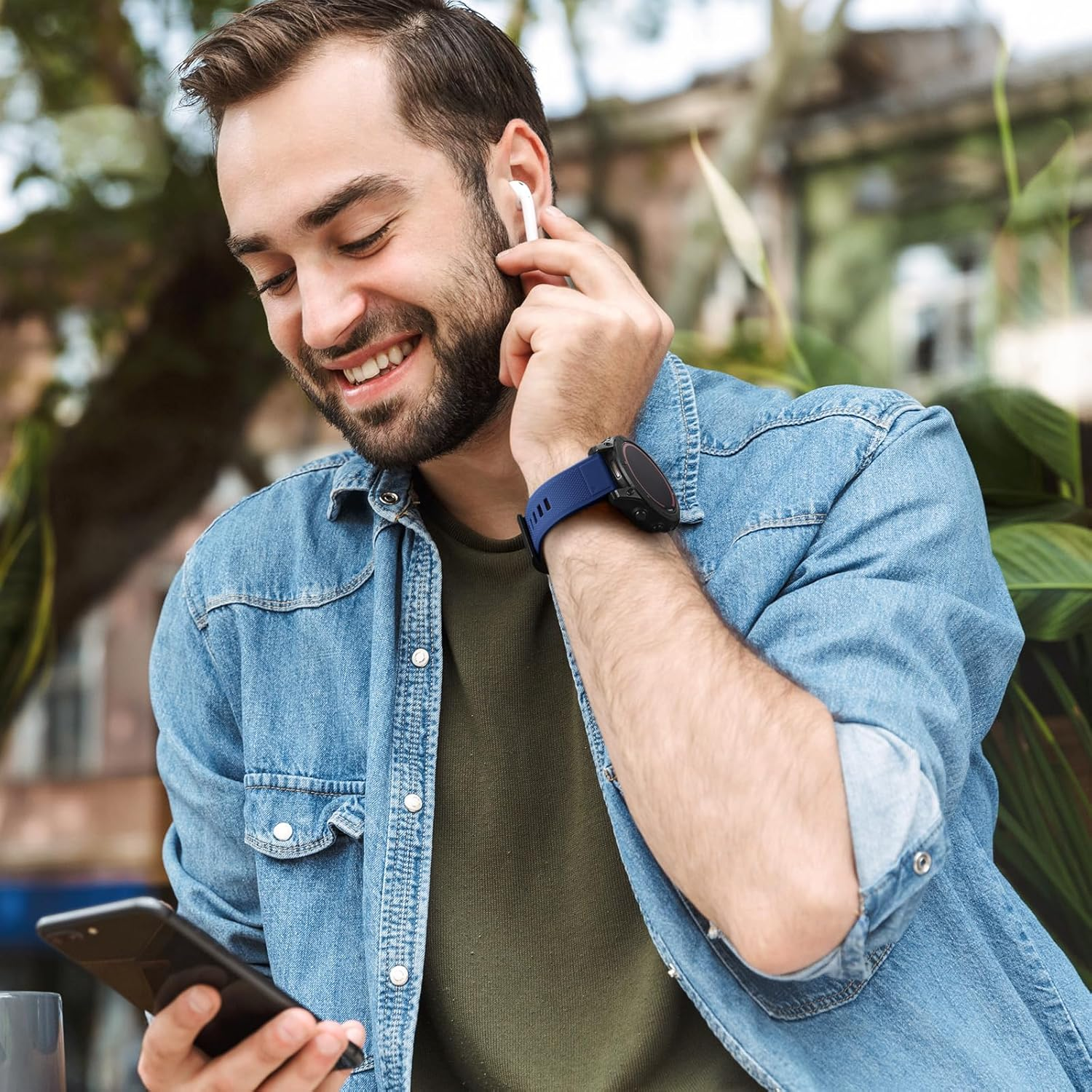 Ouwegaga 22Mm Watch Band Compatible with Garmin Fenix 8 47Mm/Fenix 7/7 Pro/Fenix 6/6 Pro/Fenix 5/5 Plus/Fenix E 47Mm, Soft Sport Silicone Quickfit Strap for Forerunner 935/945/955/965/Instinct 2 1 - Black image number 3