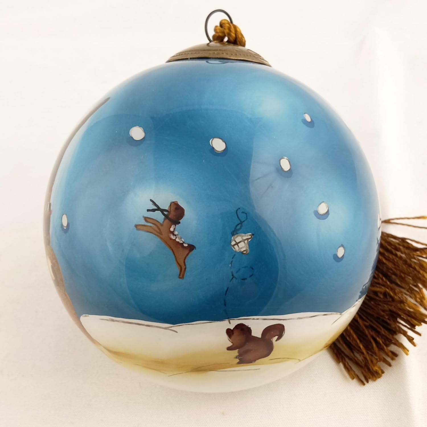 Penguin & Dog - Hand Painted inside Glass Ornament with Gift Box by Libien 丨Collectible丨Holiday Celebrations 2025 Decor for Thanksgiving, Christmas,New Year