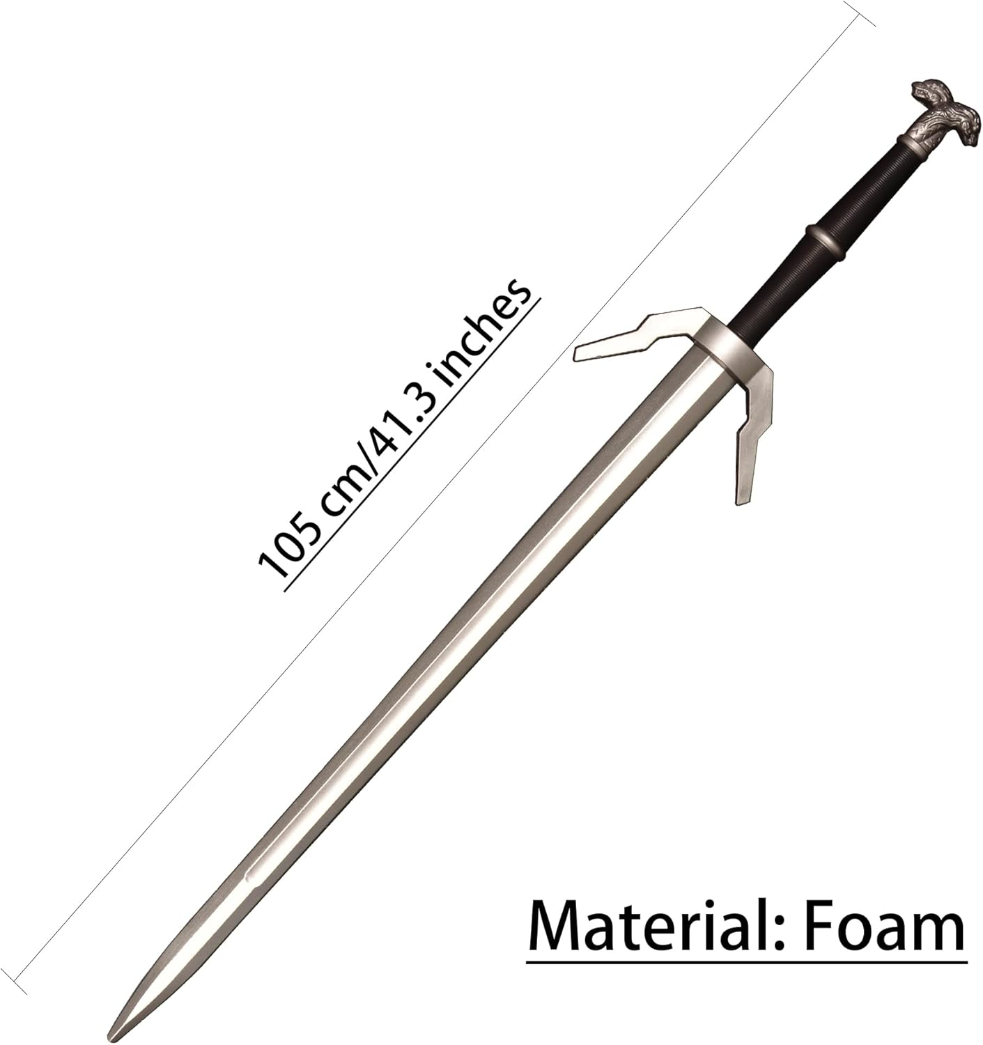 Sword from Geralt in the Game TW, Double Headed Beast Sword Foam 41.3 Inches, Cosplay Props, Gifts, Collectible image number 2