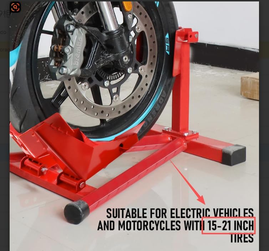 ALSTON Heavy-Duty Motorcycle Motorbike Front Wheel Chock Lift Stand Vehicle Wheel Chock Clampsfor Trailer Transport 15"-21" Tires Standard Motorcycles image number 2