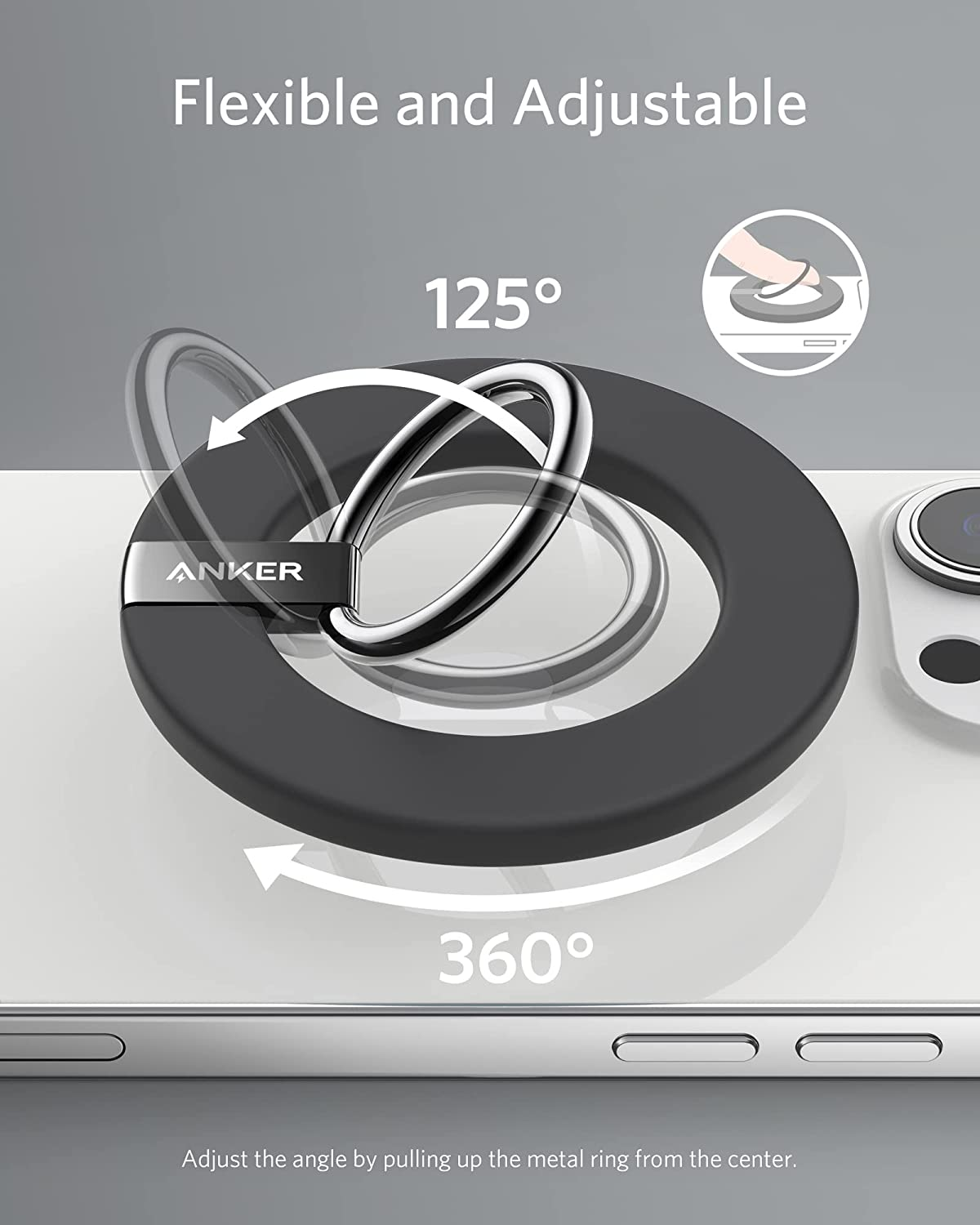 Anker Magnetic Phone Grip (Maggo), 610 Phone Ring Holder, Adjustable Kickstand, Only for Iphone 17/17 Pro/17 Pro Max/16/15/14/13/12 Series image number 2