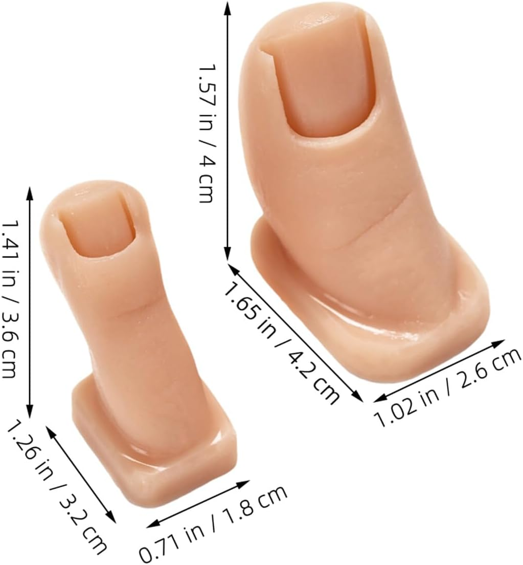 2Pcs Silicone Practice Toes for Nail Art Realistic Fake Foot Tips for Diy Manicure Nail Training Model Comfortable image number 4