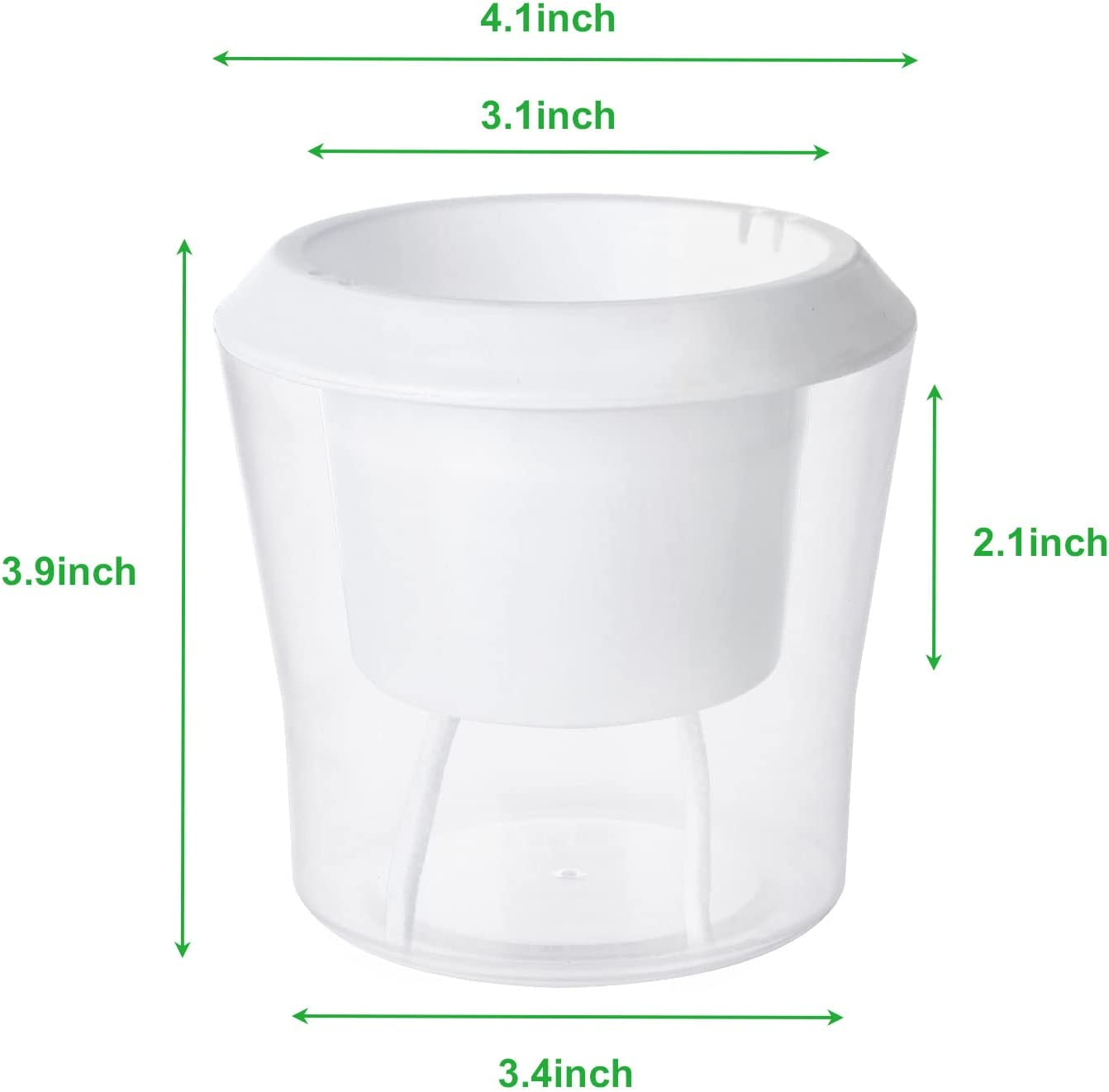 12 Pack Self Watering Pots for Indoor Plants 4.3 Inch Small Self-Watering Planter Pots with Water Level Indicator, Clear Plastic round Plant Pots for Succulent, Flowers, Herbs for Office Home Decor image number 4