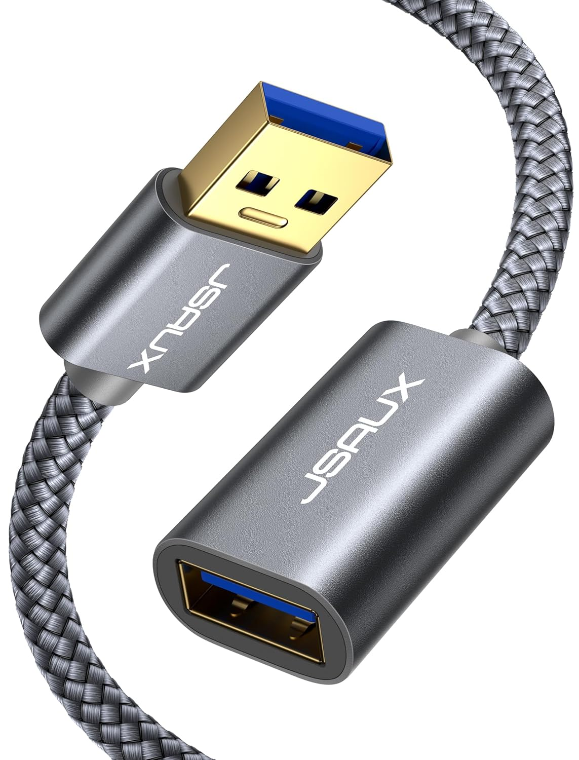 JSAUX USB 3.0 Extension Cable 6.6FT, USB a Male to Female Extension Cord Durable Braided Material Fast Data Transfer Compatible with USB Keyboard, Flash Drive, Hard Drive, Playstation, Xbox, Oculus VR image number 2