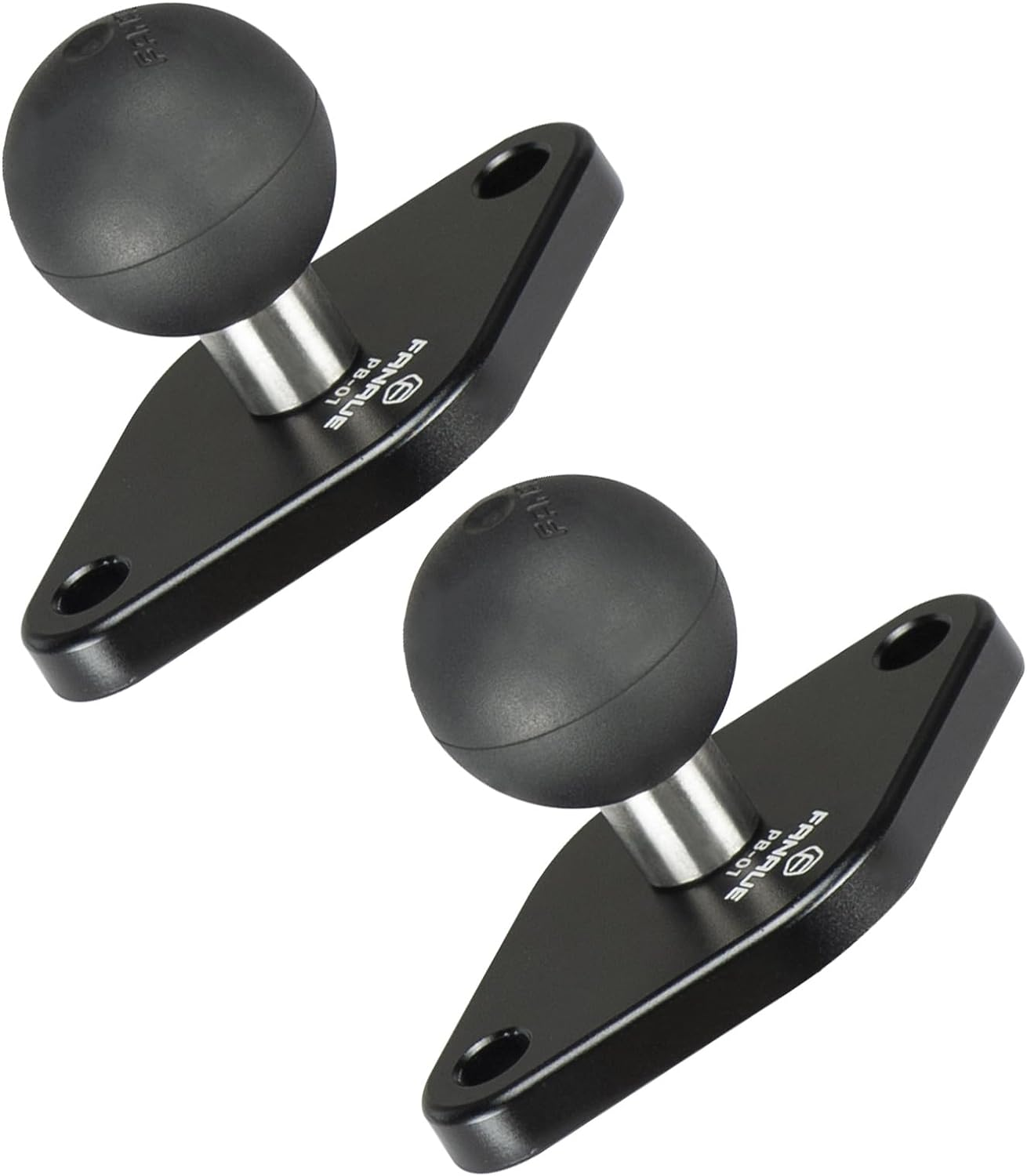 FANAUE 2 Pack 1 Inch TPU Ball Mount Diamond Base, Compatible with RAM Mount B Size 1" Ball Double Socket Arm, Meets Industry Standard AMPS 1.912'' Hole Pattern image number 5