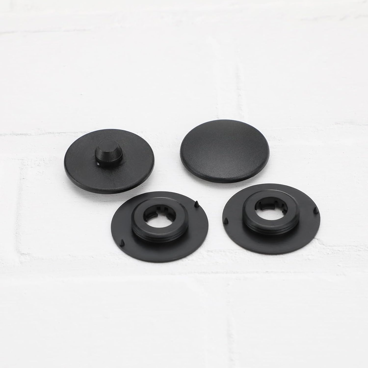 Ecsing 4 Sets Car Dual Layer Carpet Clips 42Mm Carpet Retainer Anti-Slip Buckle Black Plastic round Floor Mats Buckle Plastic Car Floor Mats Fixing Clips image number 4