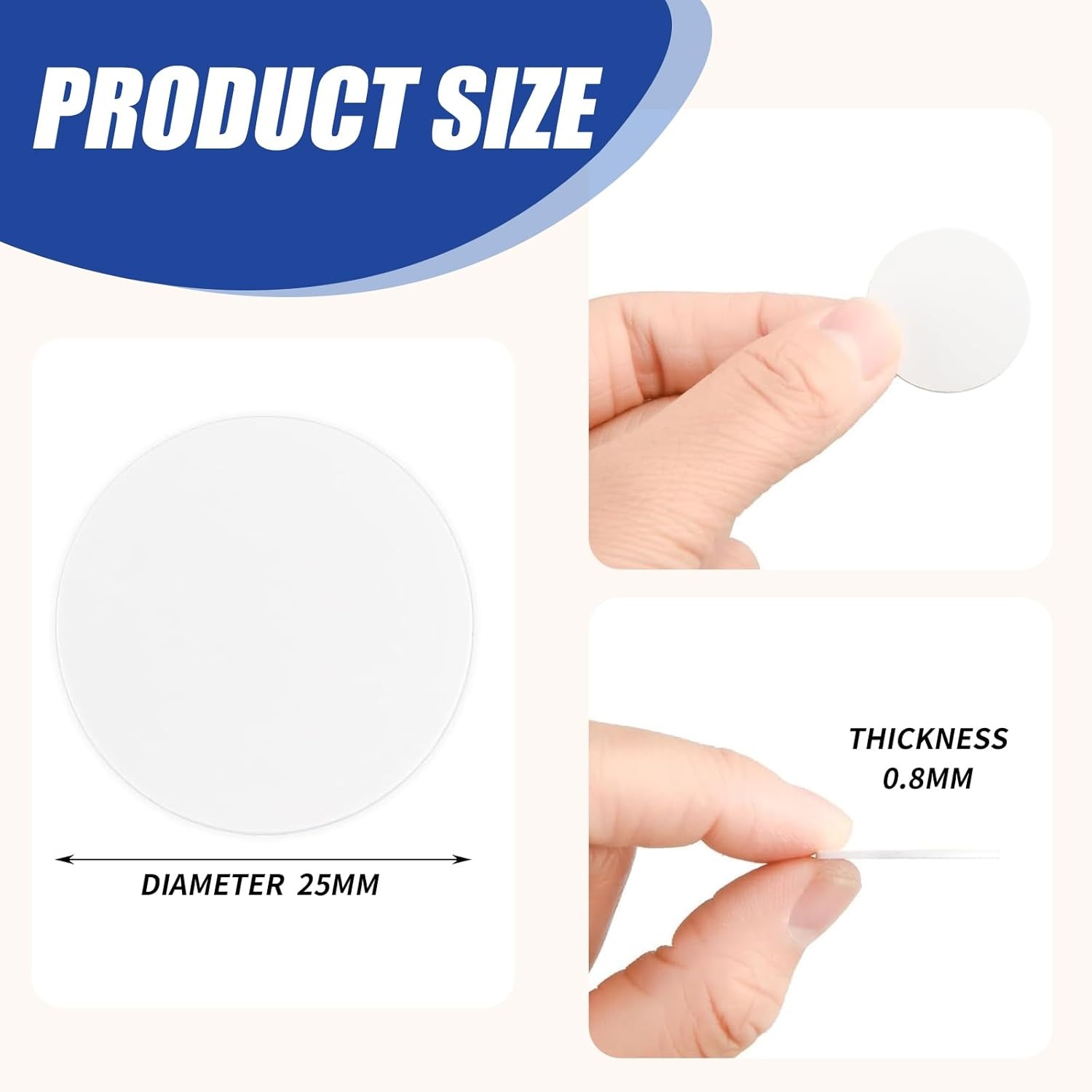 50 Pcs NFC Stickers Tags, NFC Cards with Adhesive Back, 25Mm round Rewritable NFC Cards, 504 Bytes Memory Compatible Tagmo NFC Enabled Mobile Phones