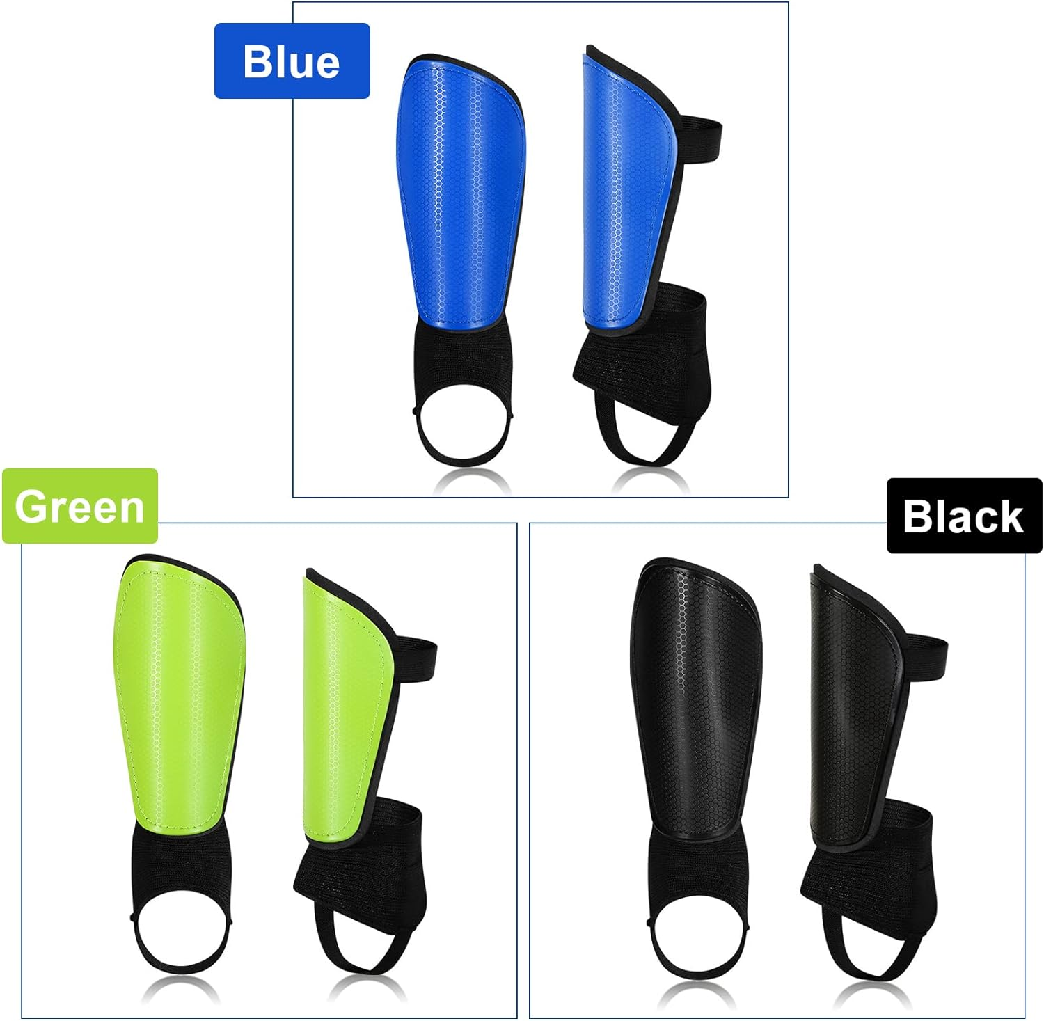Soccer Shin Guard with Ankle Protector and Adjustable Straps Football Protective Equipment for Kids Youth Adults Black M image number 2