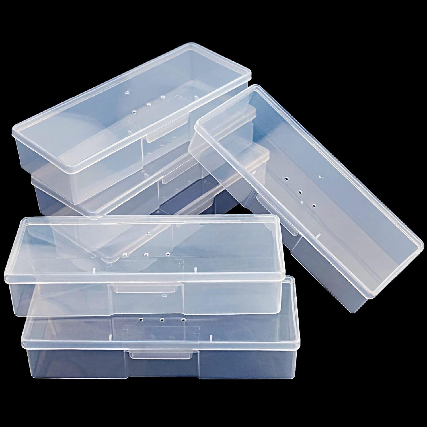 Clear Manicure Tool Box, Personal Nail Box Storage Case for Organizing, Plastic Nail Tool Box for Manicure Pedicure Kit (6Pcs) image number 3