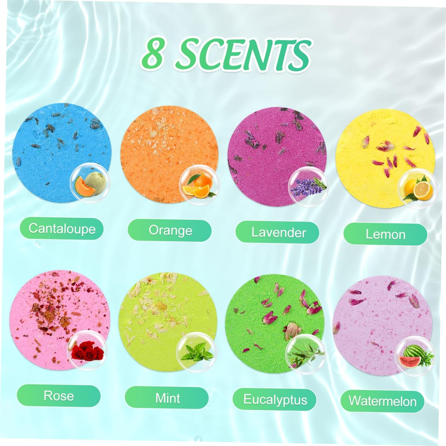 8Pcs Aromatherapy Shower Tablets Bath Salt Tablets Home Hotel Bathroom Accessories for Steamers Aromatherapy and Shower Use image number 3