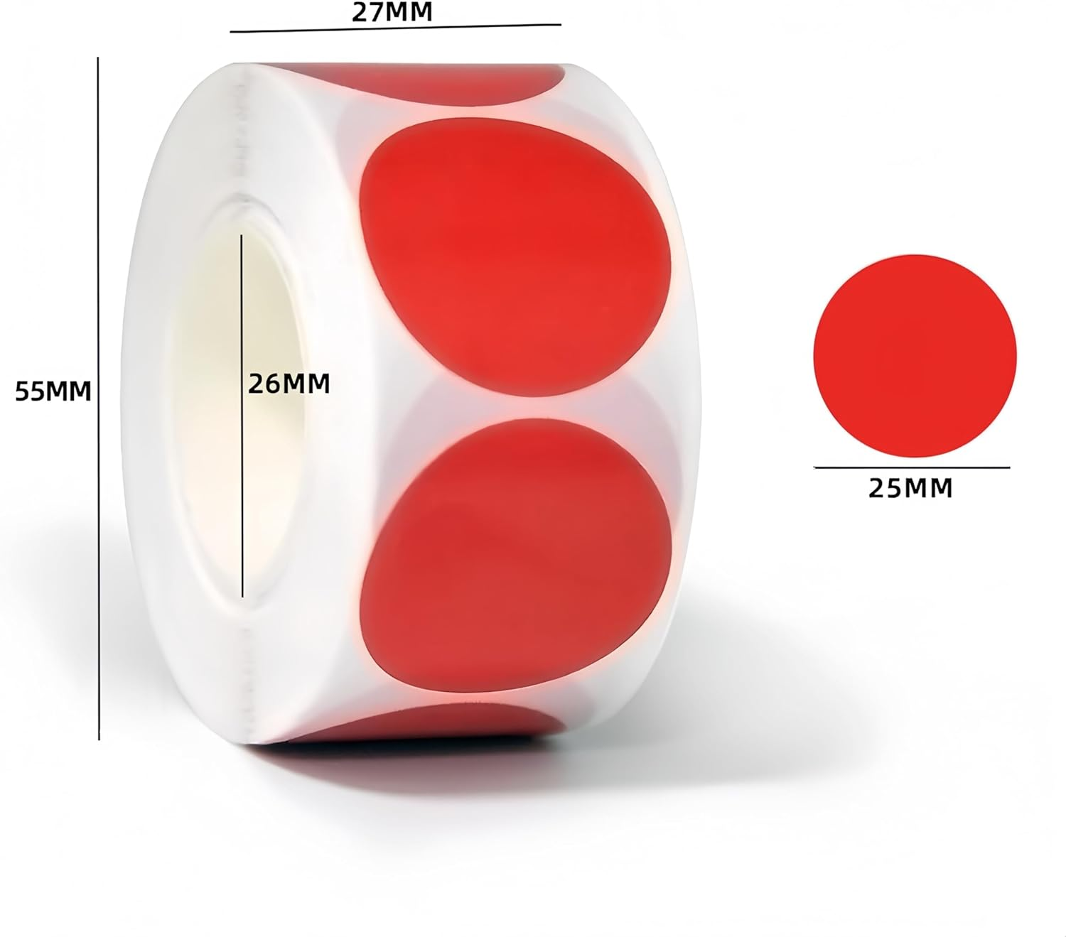 8 Rolls round Coding Circle Dots Stickers, 4000 Labels (500 Pieces/Roll), Multicolor, 2.5 Cm Diameter, Paper, LABEL image number 2