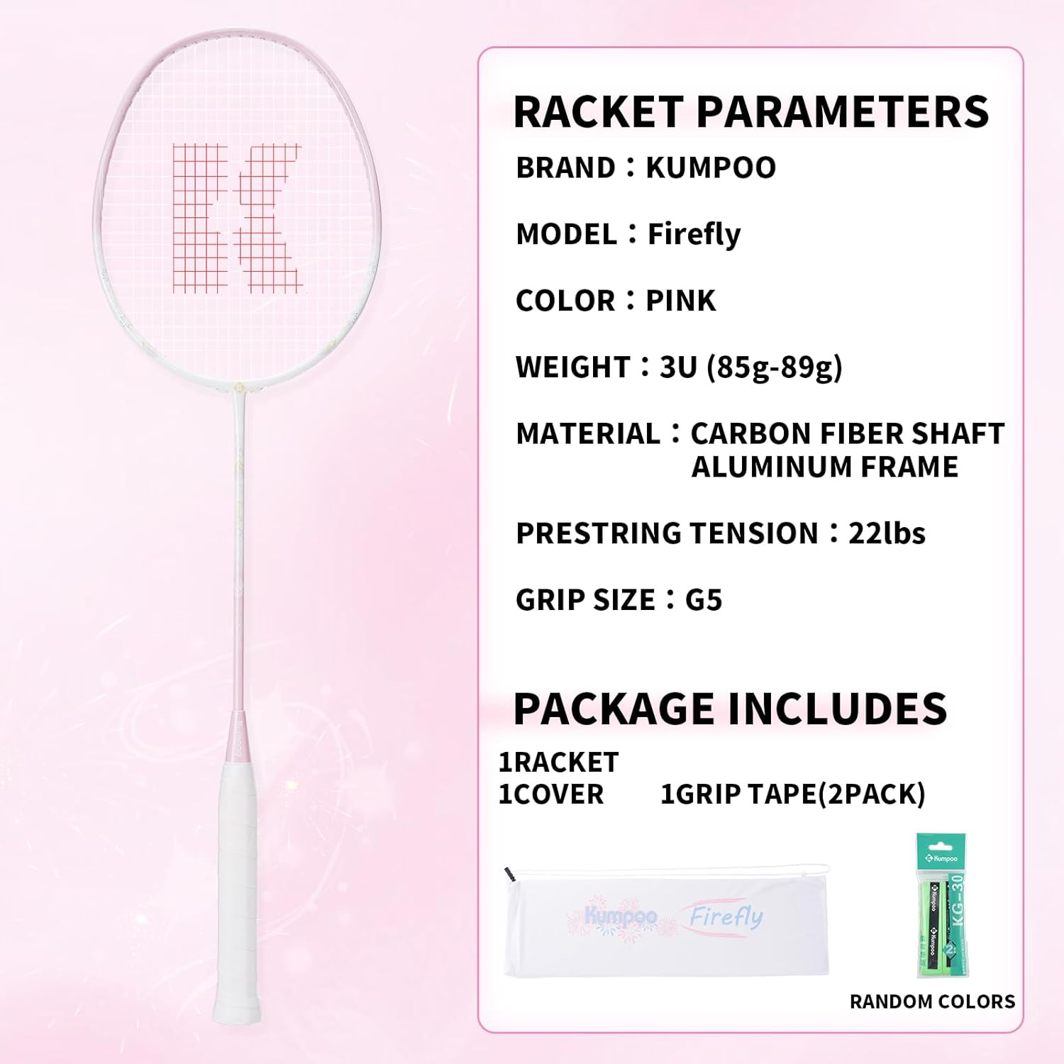 Professional Badminton Racket, Carbon Fiber Badminton Racket, High Tension String Lightweight Badminton Racquet with Badminton Racket Bag for Sports Training Game image number 4