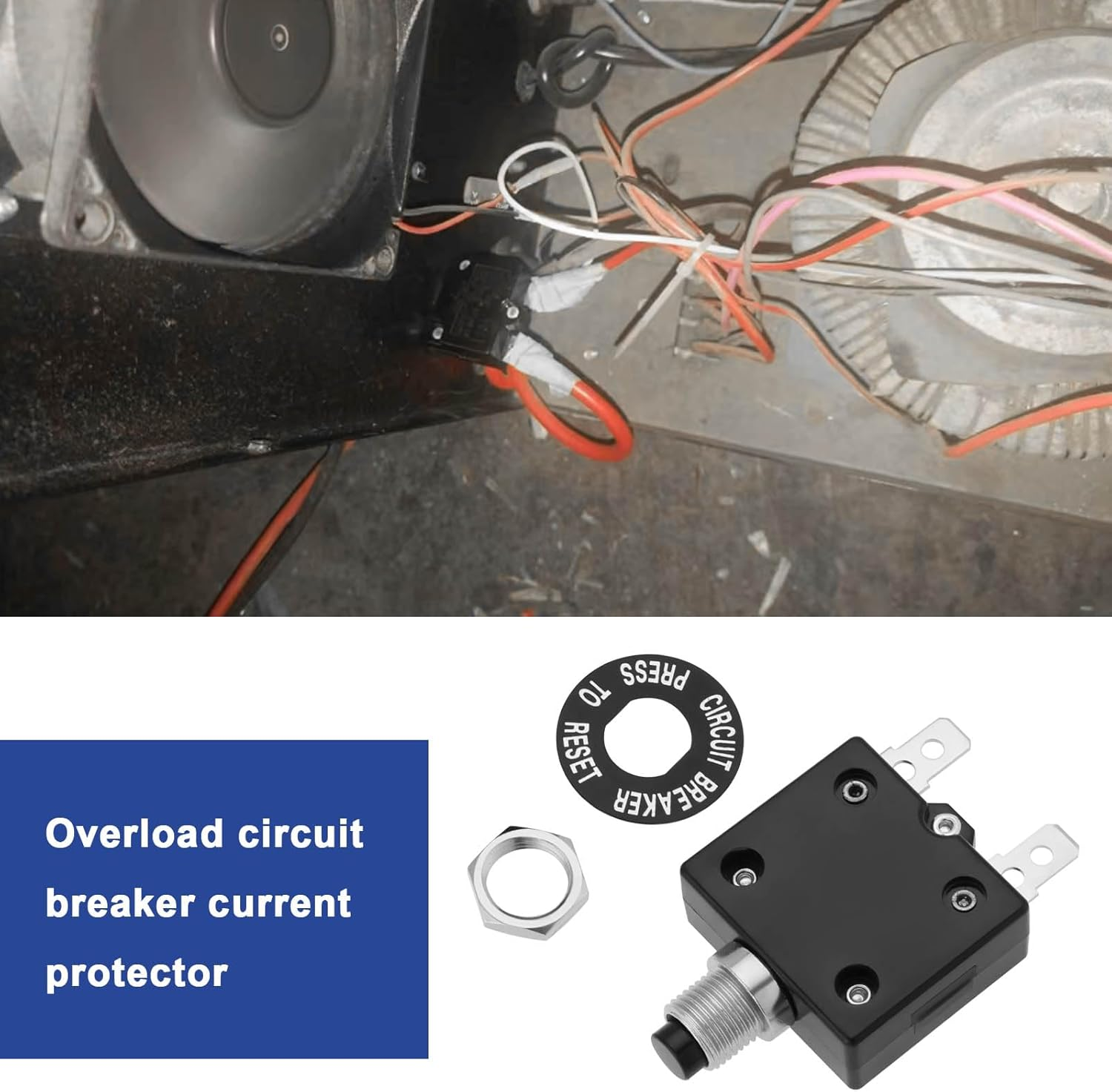 2Pcs 10Amp 125-250V AC 50V DC Push Button Circuit Breaker Thermal Overload Protector L1 Series Manual Reset Thermal Circuit Breaker image number 5