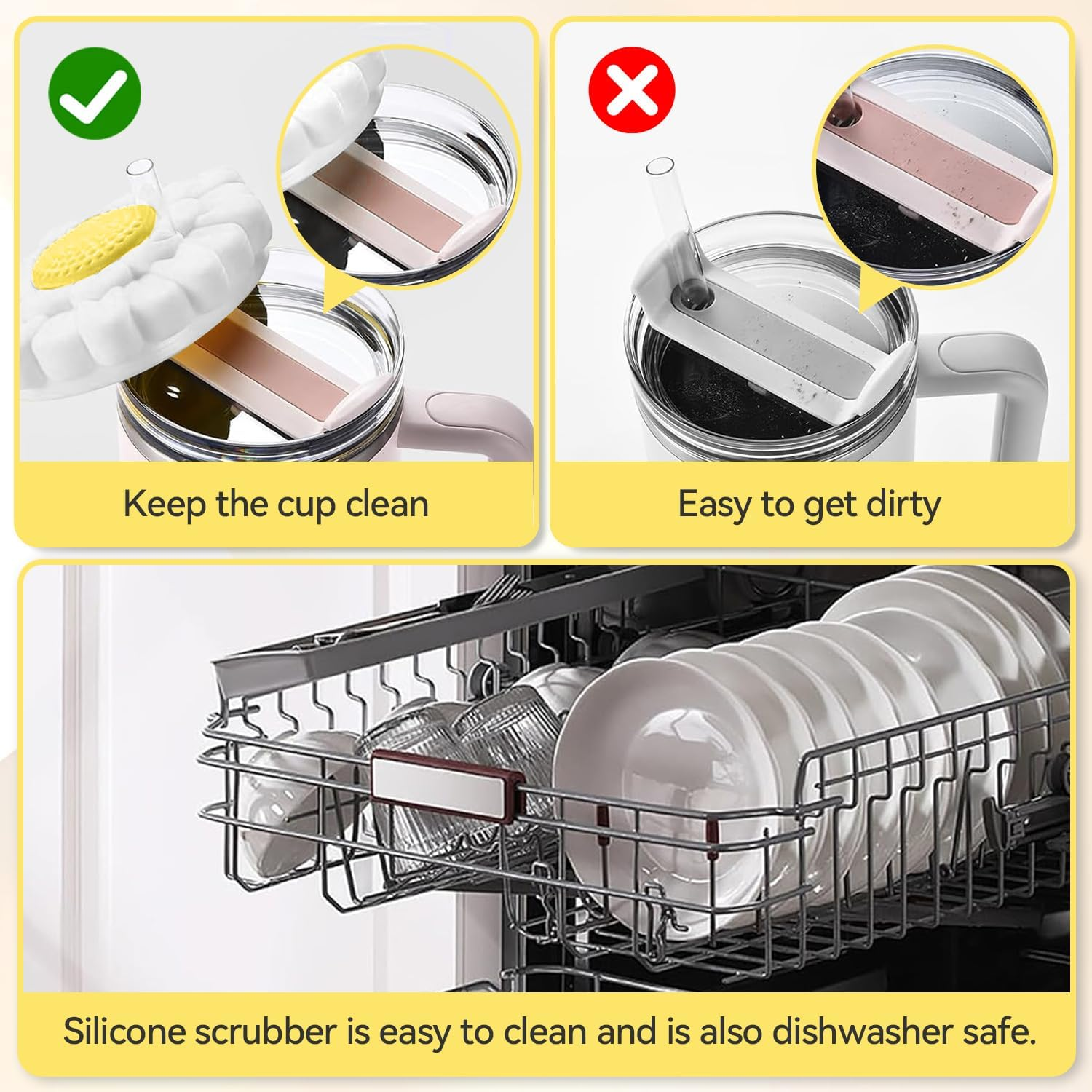 Dustproof Lid for Stanley 40Oz Tumbler with Handle - Flower Silicone Dust Cover, Anti-Scratch Accessory (White) image number 4