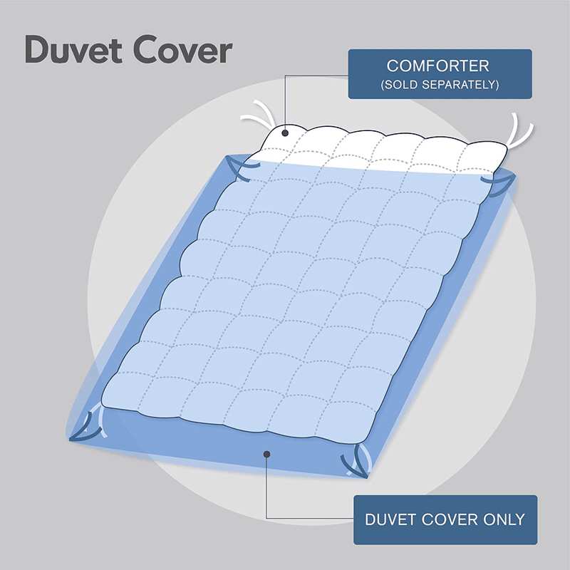Madison Park MP12-389 Dawn 9 Piece Cotton Percale Duvet Cover Set, Blue image number 4