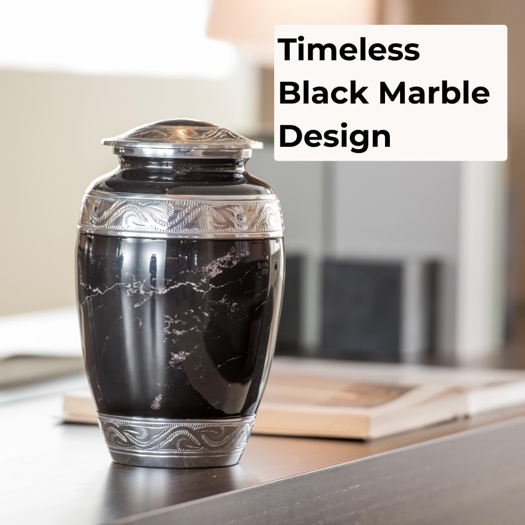 GR8 Great Keepsakes Black Marble Urn with 4 Small Urns for Cremation Ashes Keepsake - Urns for Adult Male, Urns for Human Ashes Adult Female, Decorative Urns, Urn, Cremation Urn Human Ashes, Urns image number 2