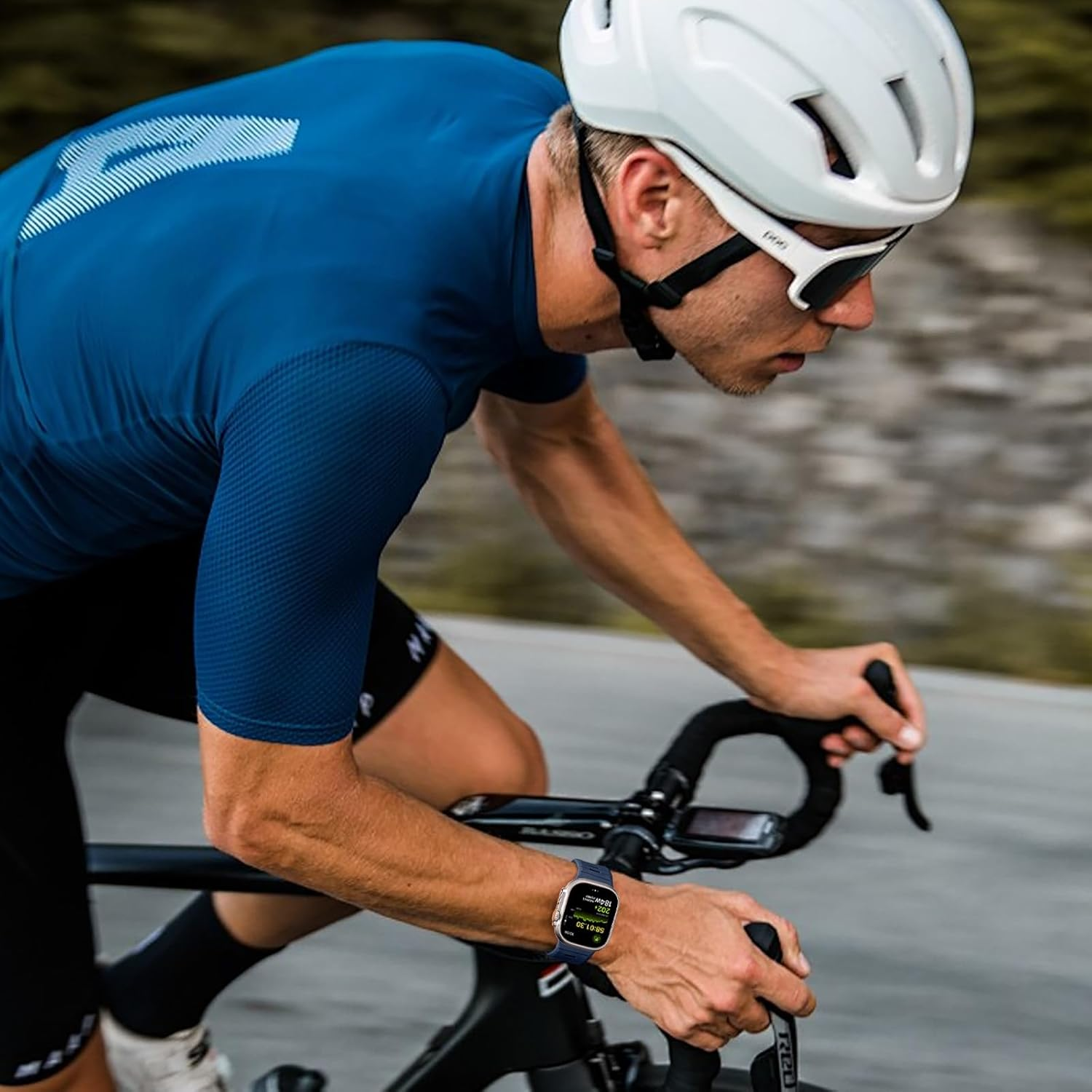 WJK Sport Bands Compatible with Apple Watch Ultra/Ultra 2 3 Band, Soft Silicone Sport Waterproof Replacement Strap for Iwatch Series 11 10 9 8 7 6 5 4 3 2 1 SE 49Mm 46Mm 45Mm 44Mm 42Mm, Multi Colors - Black/Gray image number 2