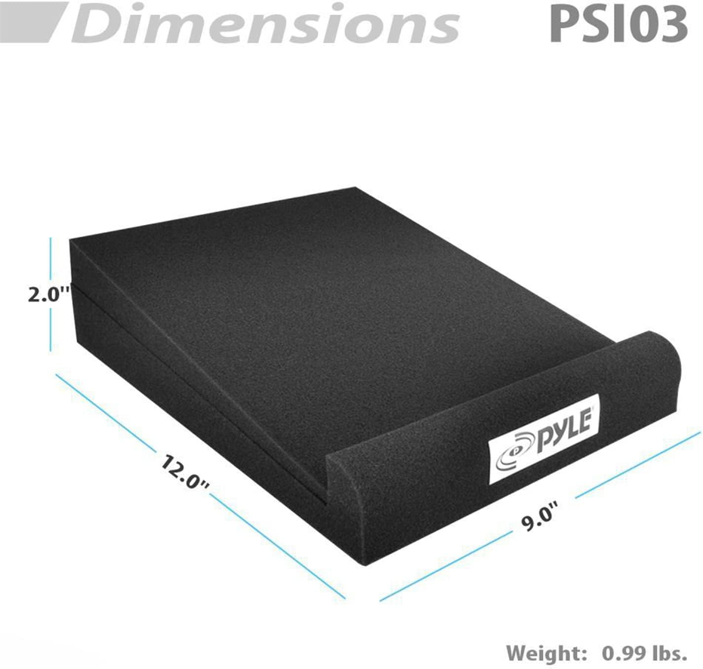 Pyle Psi03 Acoustic Studio Monitor Sound Isolation Pads Dampening Recoil Stabilizer Speaker Risers (9'' X 12'' Each) Pair image number 2