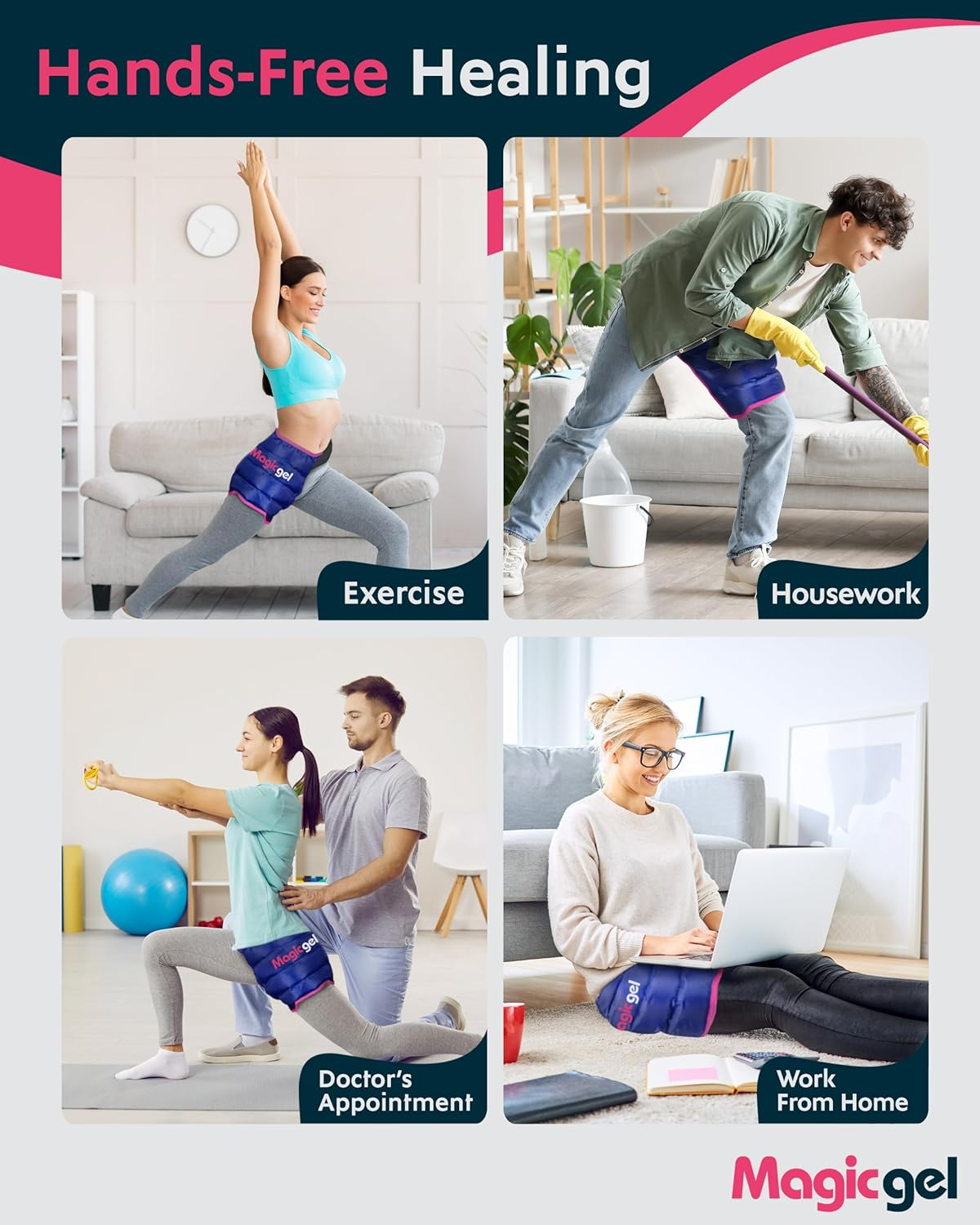 Magic Gel Luxury Hip Ice Pack: Reusable Cold Pack Designed Specficially for Hip Pain Relief (Post Surgery, Inflammation, Stiff Hips and Back) By