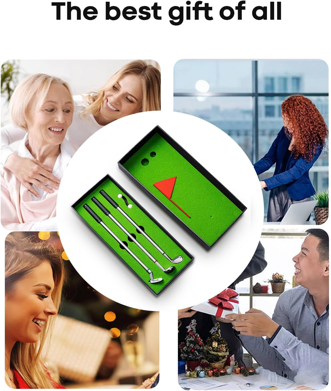 Golf Pen Set Desktop Games - 3 Golf Clubs Pens with Balls and Flag, Red, Blue and Black Three Kinds of Ink - Funny Gifts for Golfers, Coworkers, Boss - Stocking Stuffers Birthday Gift image number 3