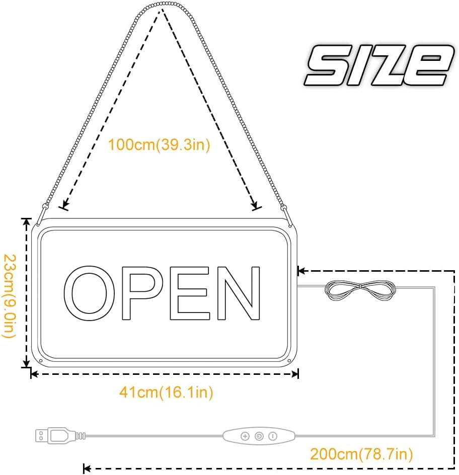 LED Neon Open Sign, 16"X 9"New Electric Signs, Ultra Bright for Busines Signs, Electric Light up Signs for Bars, Stores, Coffee Shop, Hotel Etc. image number 3