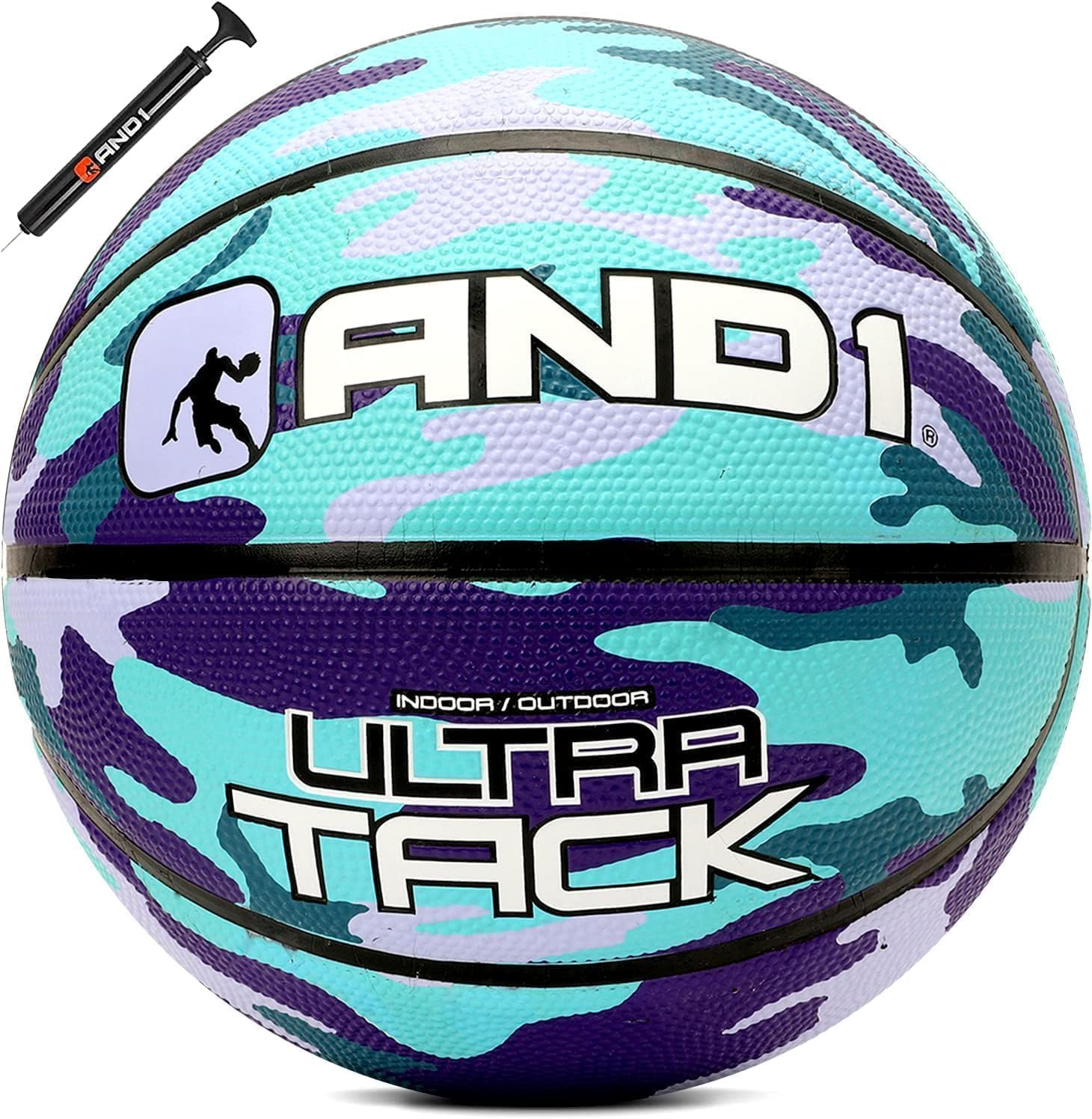 AND1 Ultra Grip Basketball: Official Regulation Size 7 (29.5 Inches) Rubber- Deep Channel Construction Streetball, Made for Indoor Outdoor Basketball Games