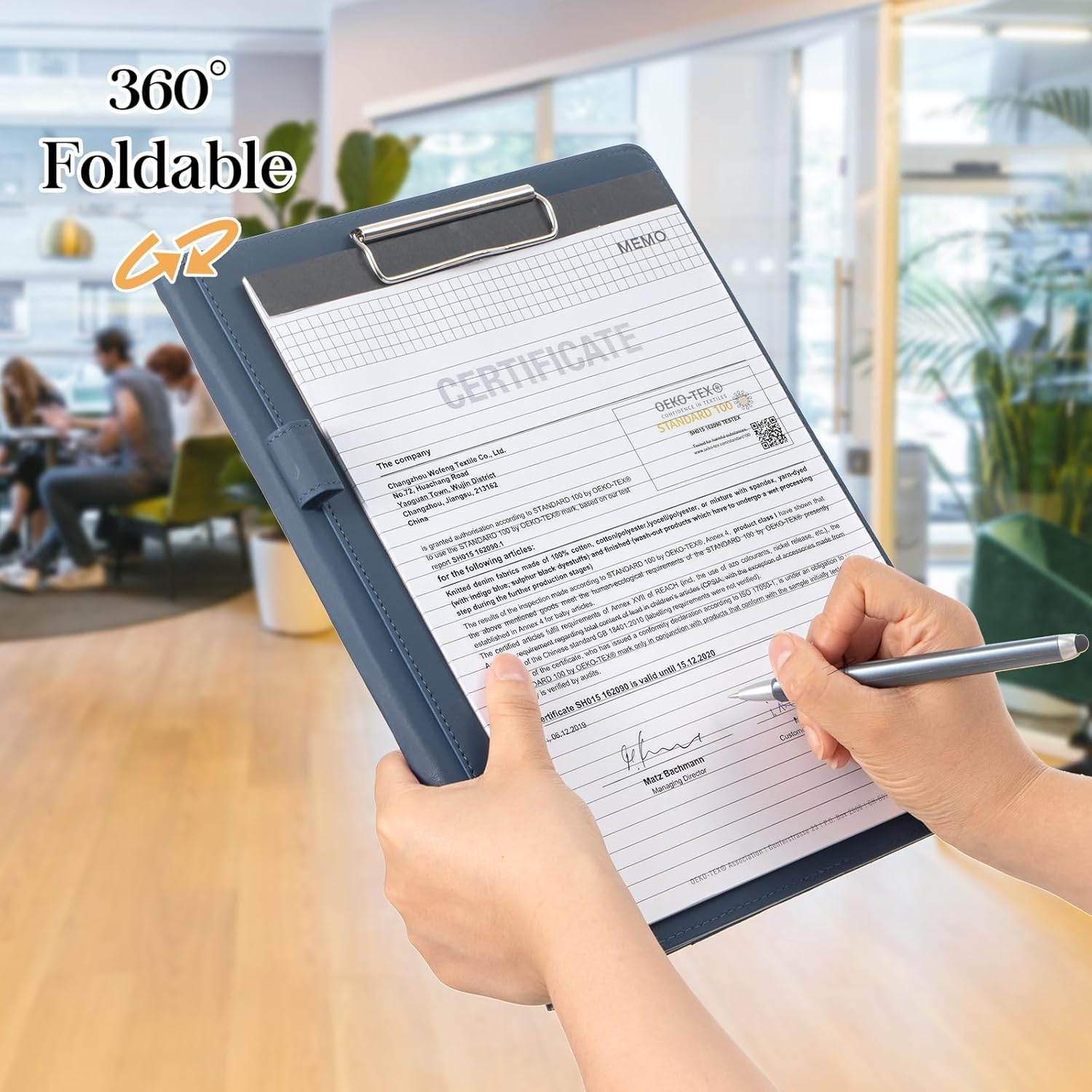 Procase A4 Leather Padfolio Clipboard Folder, Professional Portfolio for Interview Resume Office Conference - Darkblue image number 1