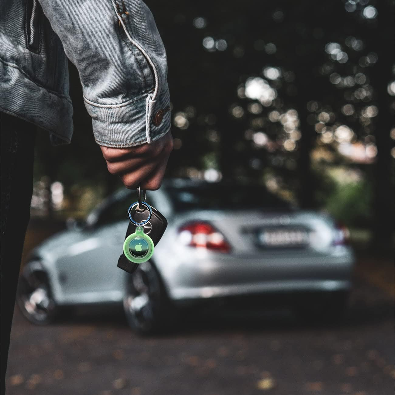 Airtag Keychain Holder (4 Pack) for Apple Airtags Anti-Lost Air Tag Holder Case Compatible with Car Keys Luggage Dog Collar - Blackpinkgreenblue image number 2