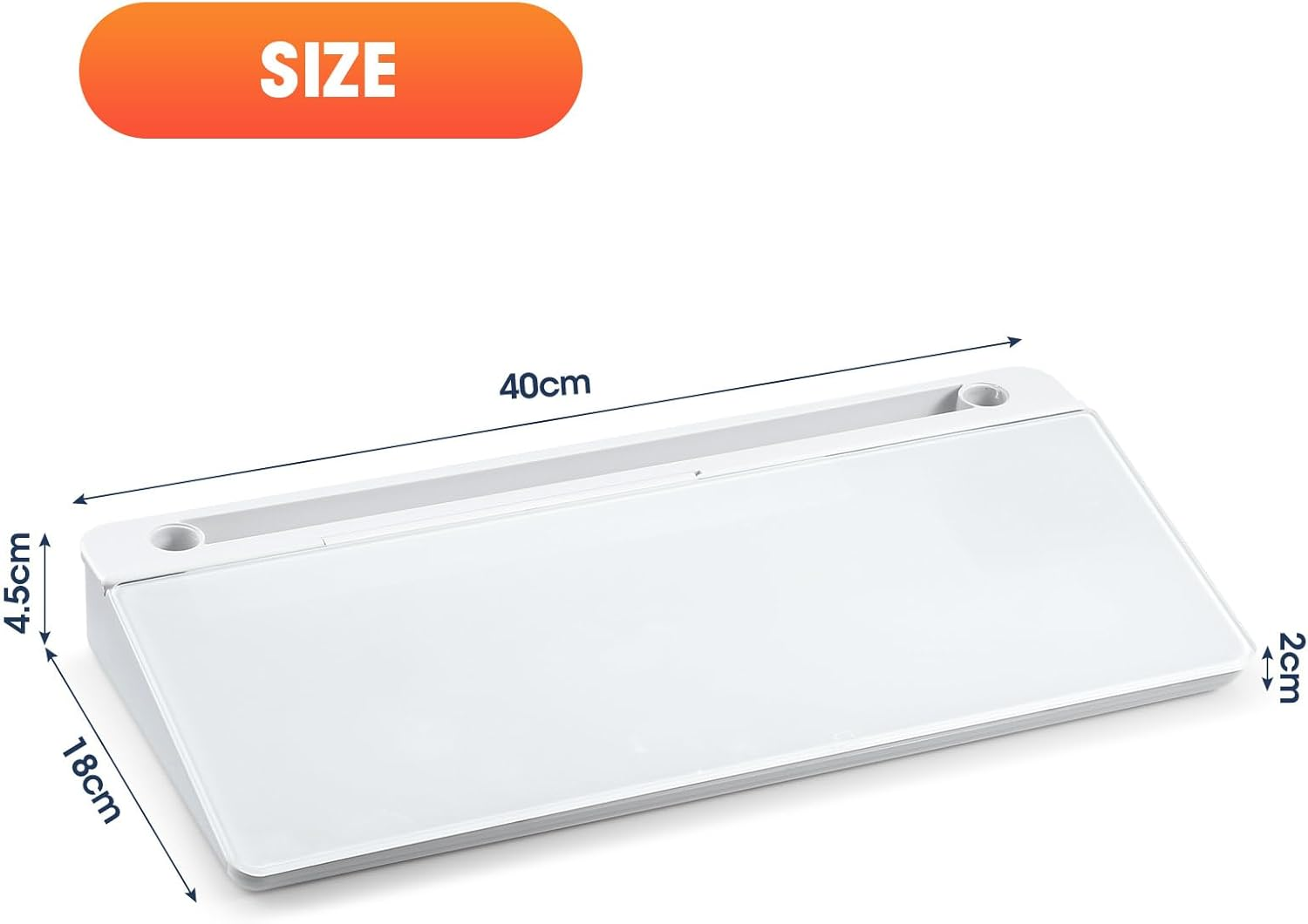 Glass Desktop Whiteboard Organiser Dry Erase White Board Memo Note Pad Computer Keyboard Stand School Office Accessories Phone Tablet Holder image number 2