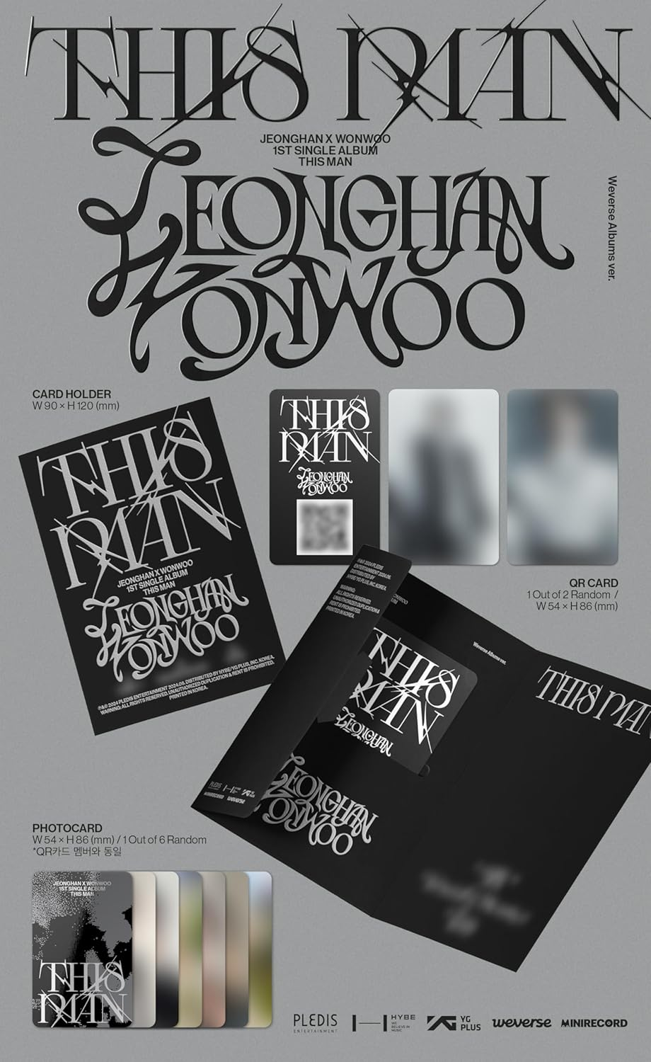 SEVENTEEN Jeonghan X Wonwoo This Man 1St Single Album Weverse Albums Version Card Holder+1Ea QR Card+1P Photocard+Tracking Sealed SVT image number 4