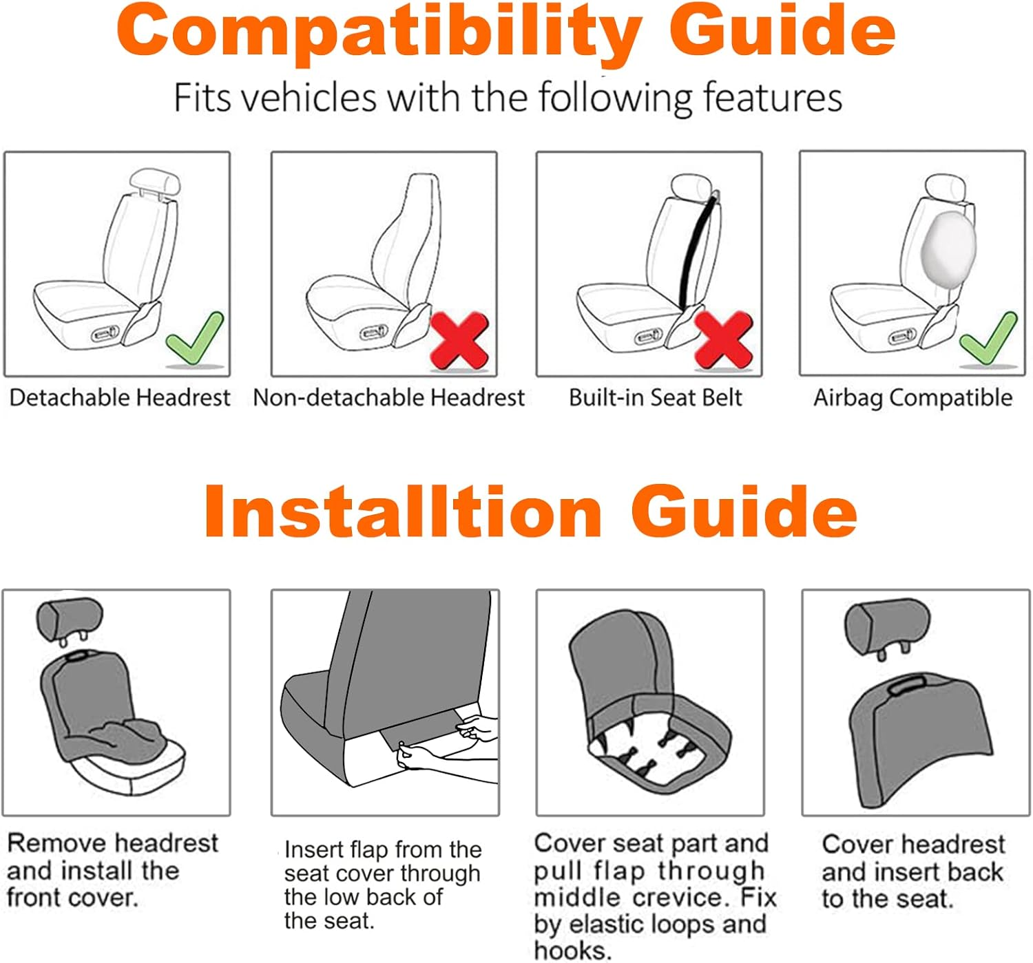 Car Seat Cover Baja Saddle Blanket 4PCS Front Striped Multicolor, Hippie Boho Seat Cover Universal Fit for Toyota, Honda, Nissan, Chevy, Rav4 Car Suvs Truck with Airbag Compatible image number 6